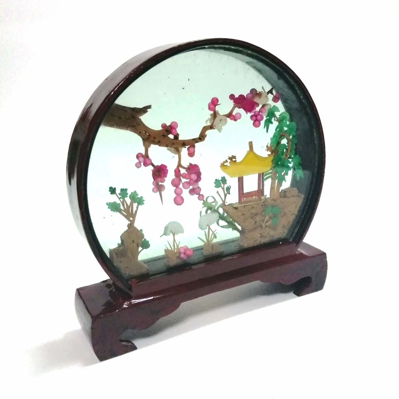 กรอบรูป ศิลปกรรมจีน(แบบที่ 1) งานฝีมือรุ่นเก่าเก็บ ขนาดตามรูป งานเก่าเก็บมีกล่องโฟม