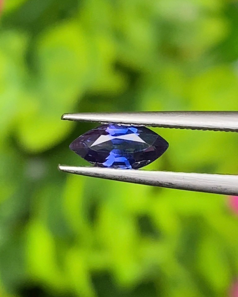 พลอย ไพลิน Blue Sapphire 0.50 กะรัต (Cts.) พลอยแท้ อัญมณีมงคลประจําวันเกิด เครื่องประดับพลอย