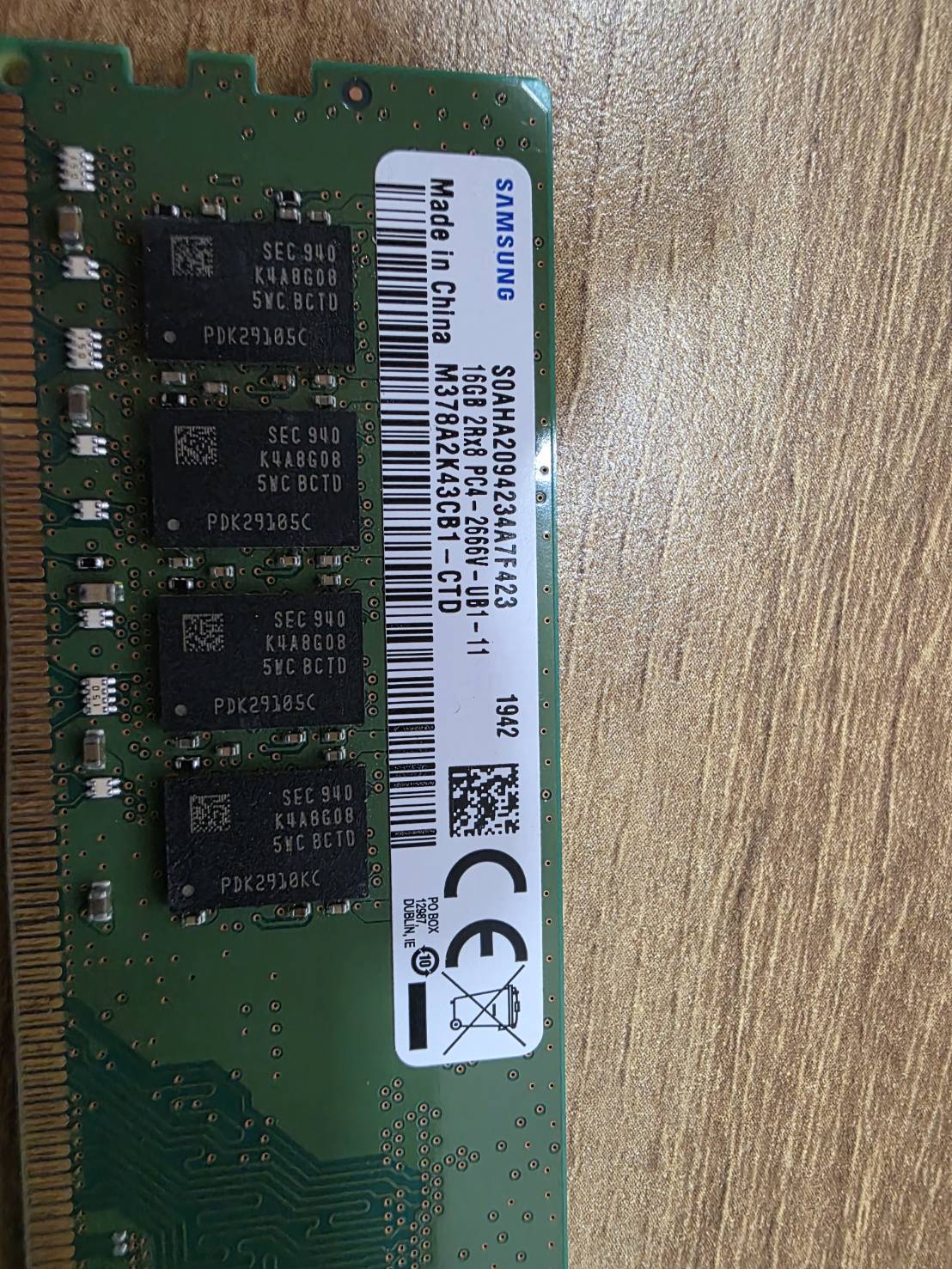 Samsung 16GB 2Rx8 PC4-2666V-UB1