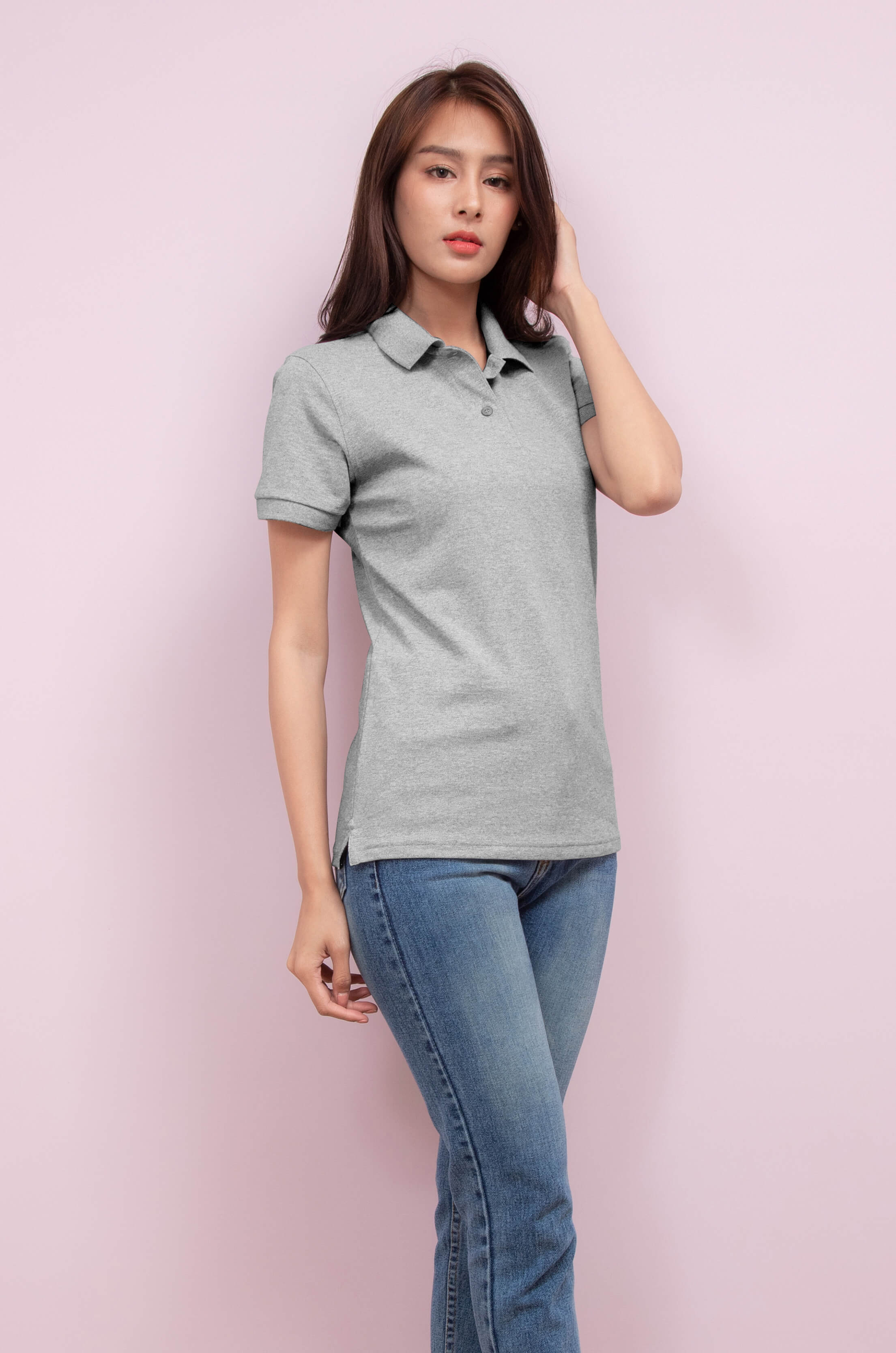 No Problem Noproblem ยอดขาย No.1 รับประกัน ไม่ย้วย ไม่ยืด ผ้านุ่ม เสื้อโปโล หญิง สีท็อปดราย