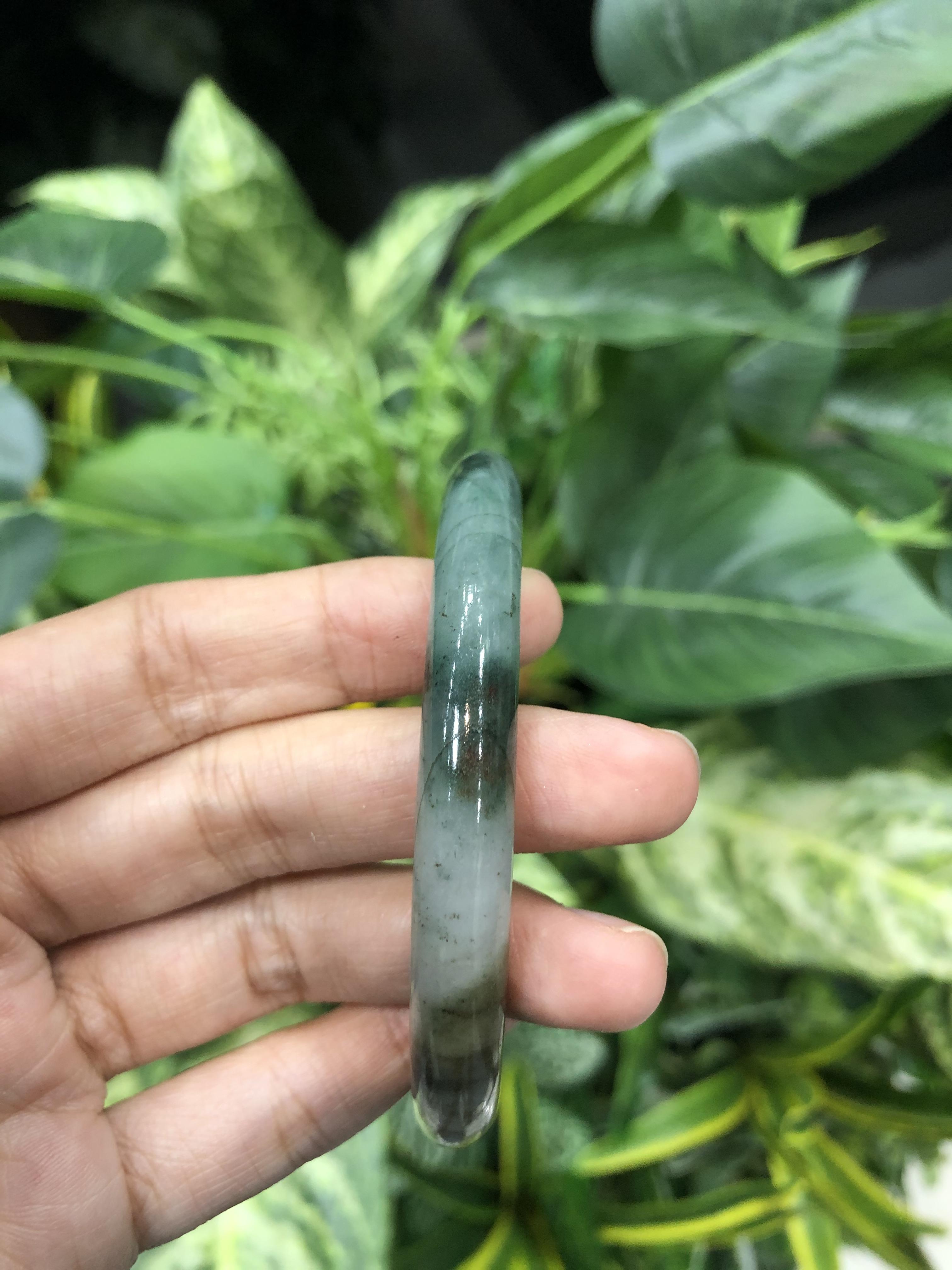 J05C0066 หยก พม่า แท้ Jade กำไลหยก 58.3 มม (Jade bracelet) พม่า (Myanmar)