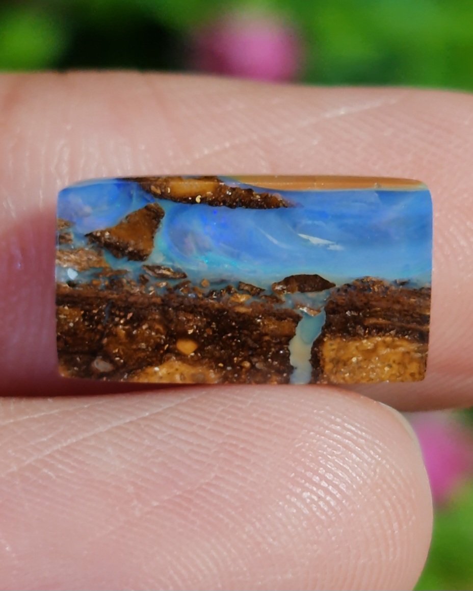พลอย โบลเดอร์ โอปอล ออสเตรเลีย Australian Boulder Opal 5.30 กะรัต (Cts.) พลอยแท้ อัญมณีมงคลประจําวันเกิด เครื่องประดับพลอย