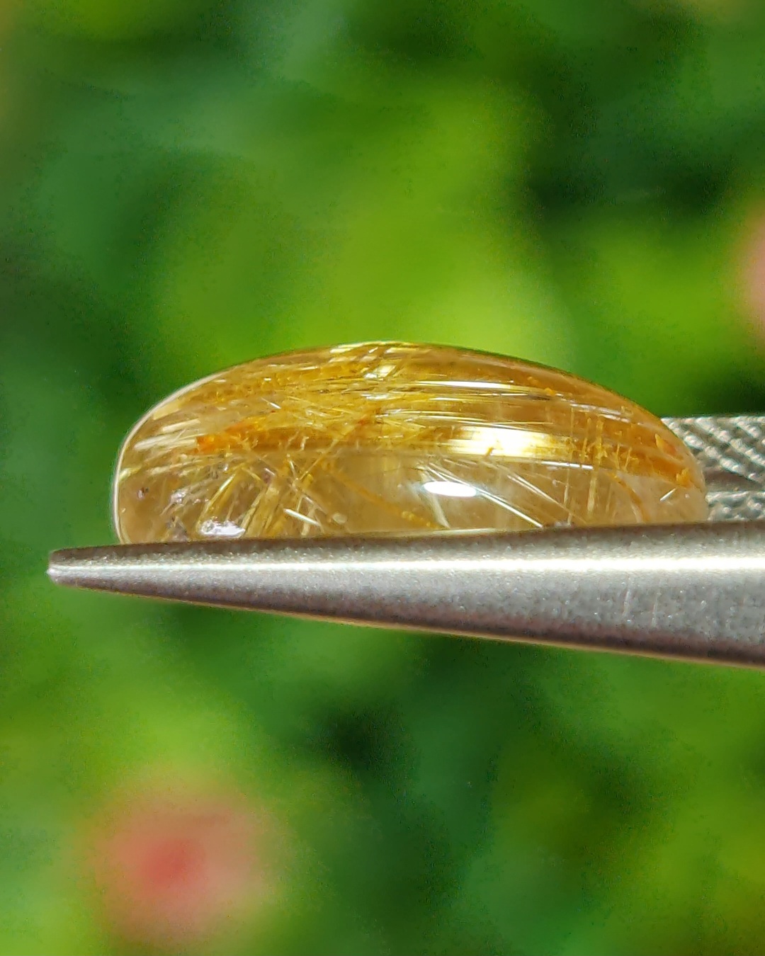 ไหมทอง ควอตซ์ Golden Rutilated Quartz 5.55 กะรัต Cts.พลอยแท้ อัญมณีมงคลประจําวันเกิด เครื่องประดับพลอย