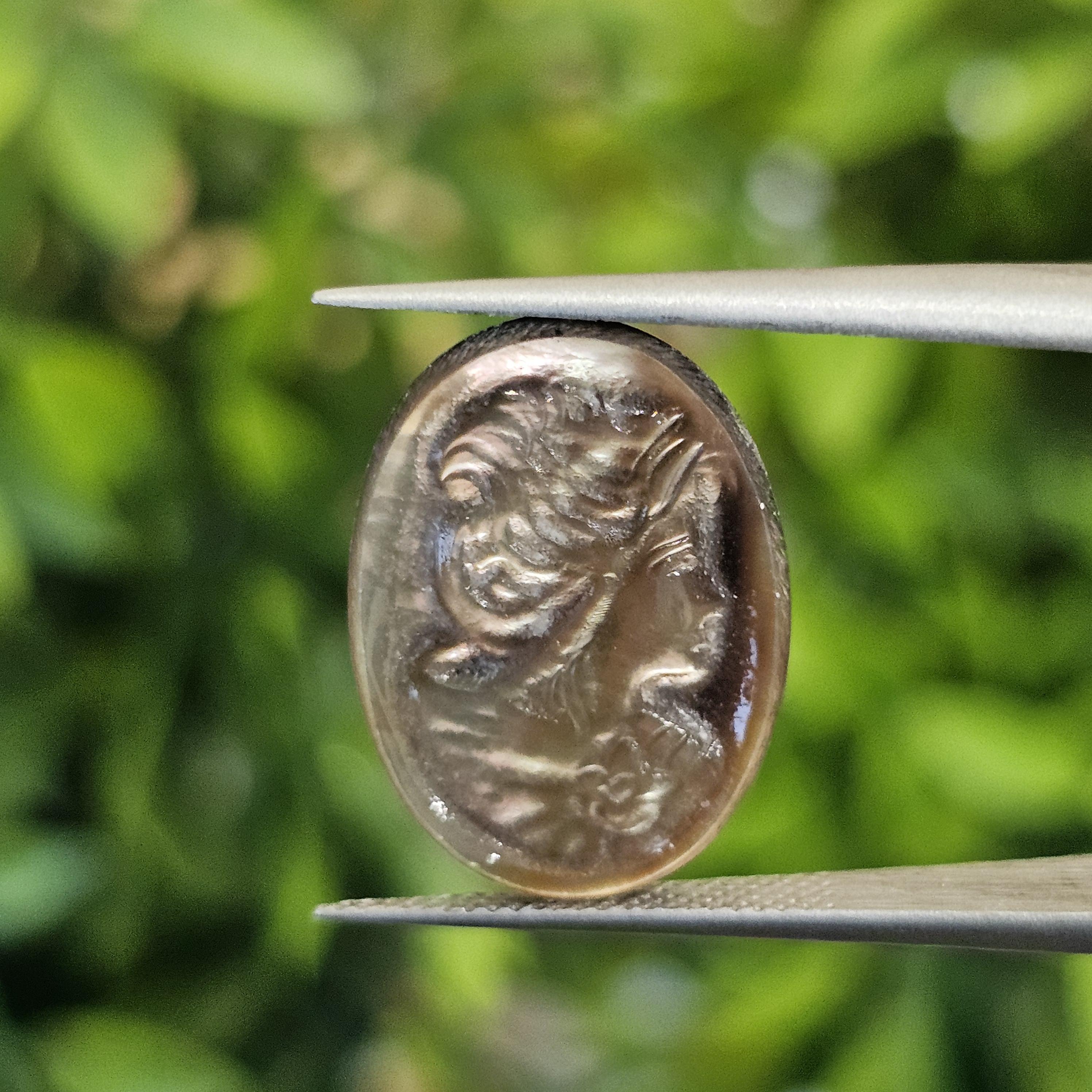 เปลือกหอยมุก แกะสลัก Pearl Shell Carved 3.38 กะรัต (Cts.)