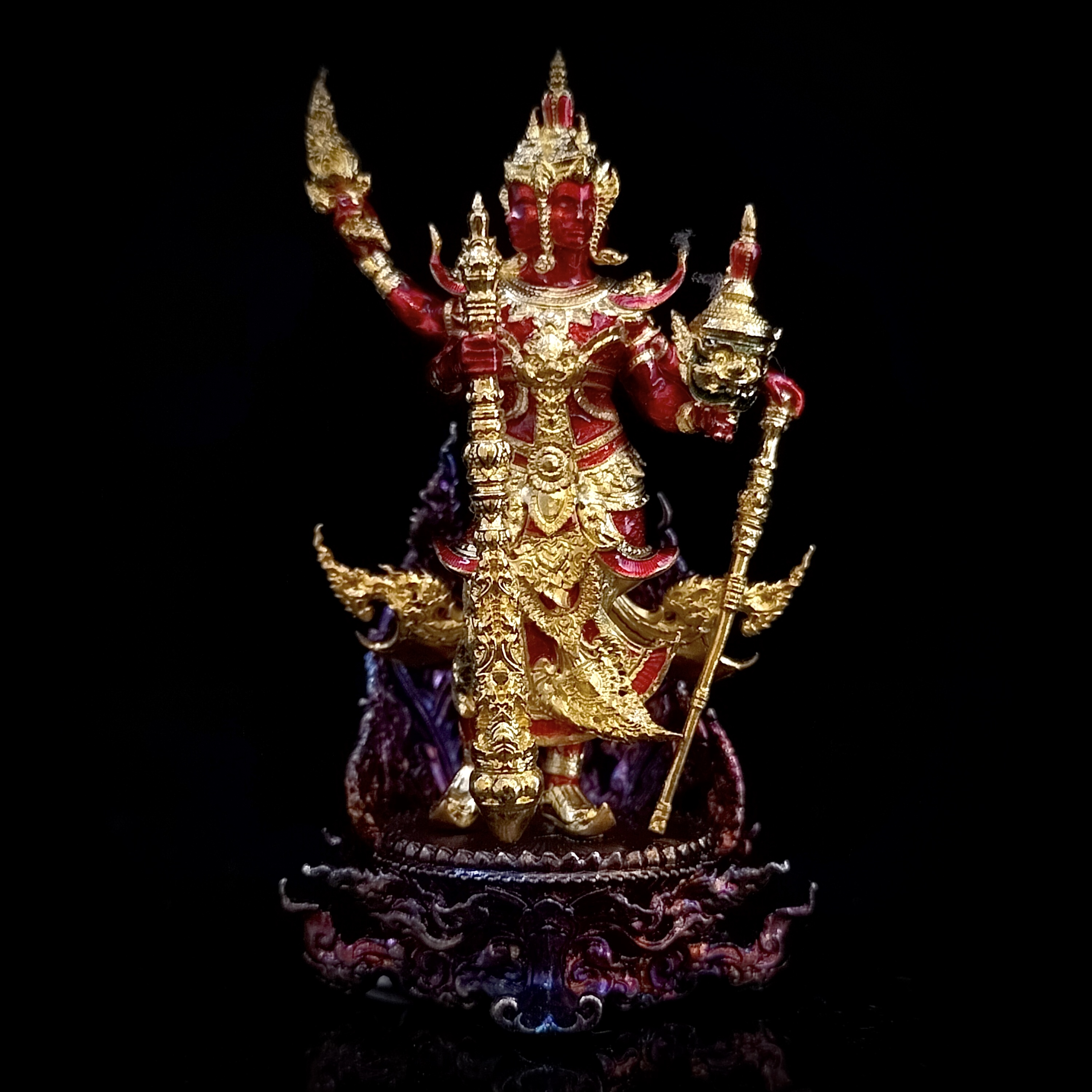 ท้าวเวสสุวรรณโสดาพรหม เนื้อบรอนซ์ชุบทองลงยา