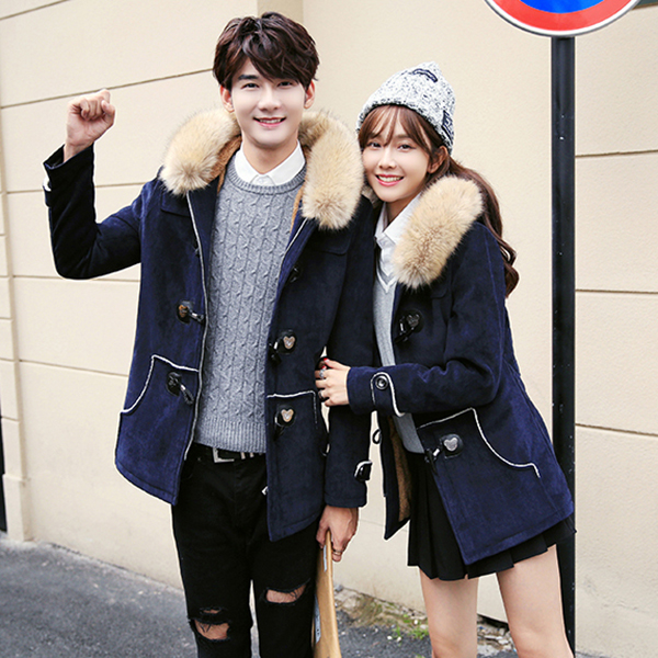 เสื้อโค้ทแฟชั่นญี่ปุ่น มีฮู้ดเฟอร์ถอดได้ ซับขนกันหนาวติดลบ (10227MM)