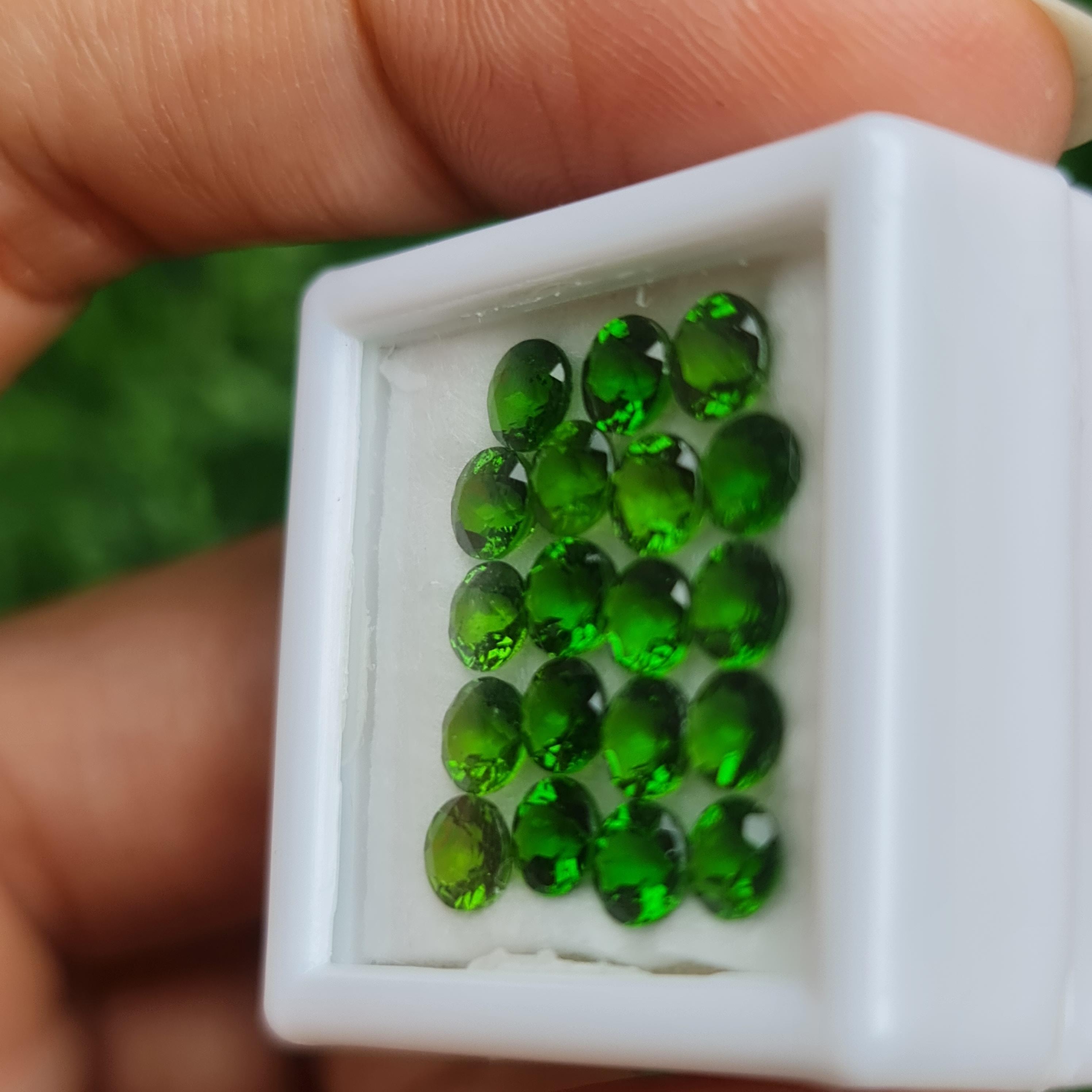 พลอย โครม ไดออพไซด์ Chrome Diopside 5.39 กะรัต (Cts.) 19 เม็ด พลอยแท้ อัญมณีมงคลประจําวันเกิด เครื่องประดับพลอย