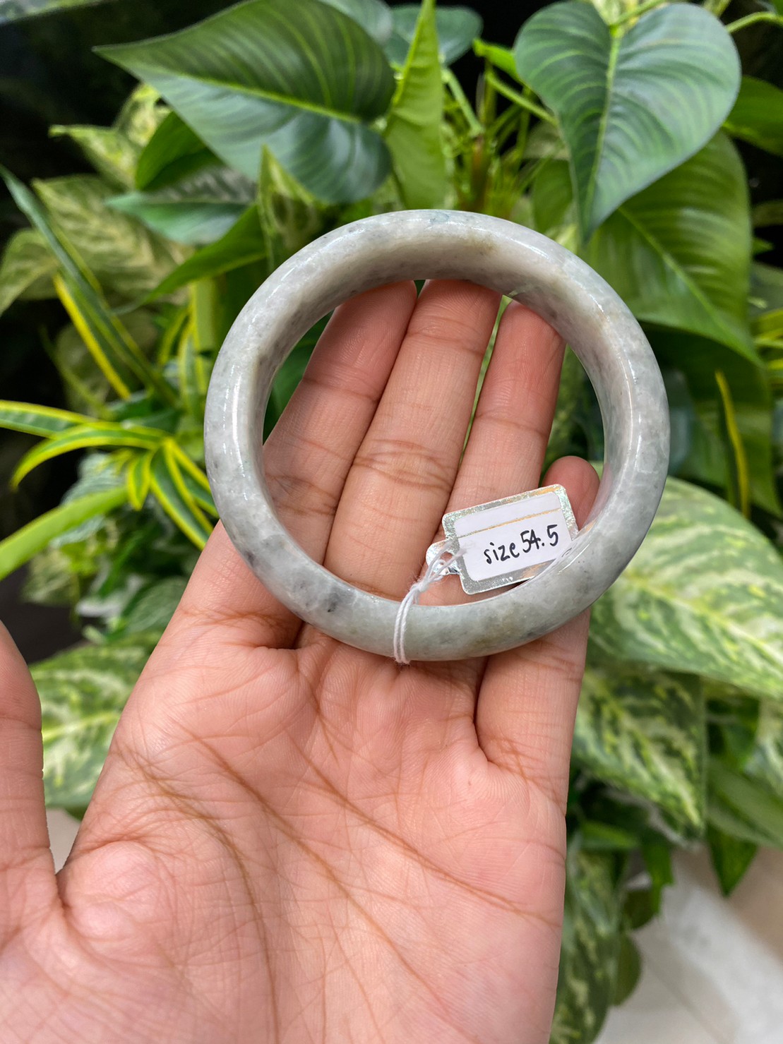 JB9003 หยก พม่า แท้ Jade กำไลหยก 54.5 มม. (Jadeite bracelet) พม่า (Myanmar)