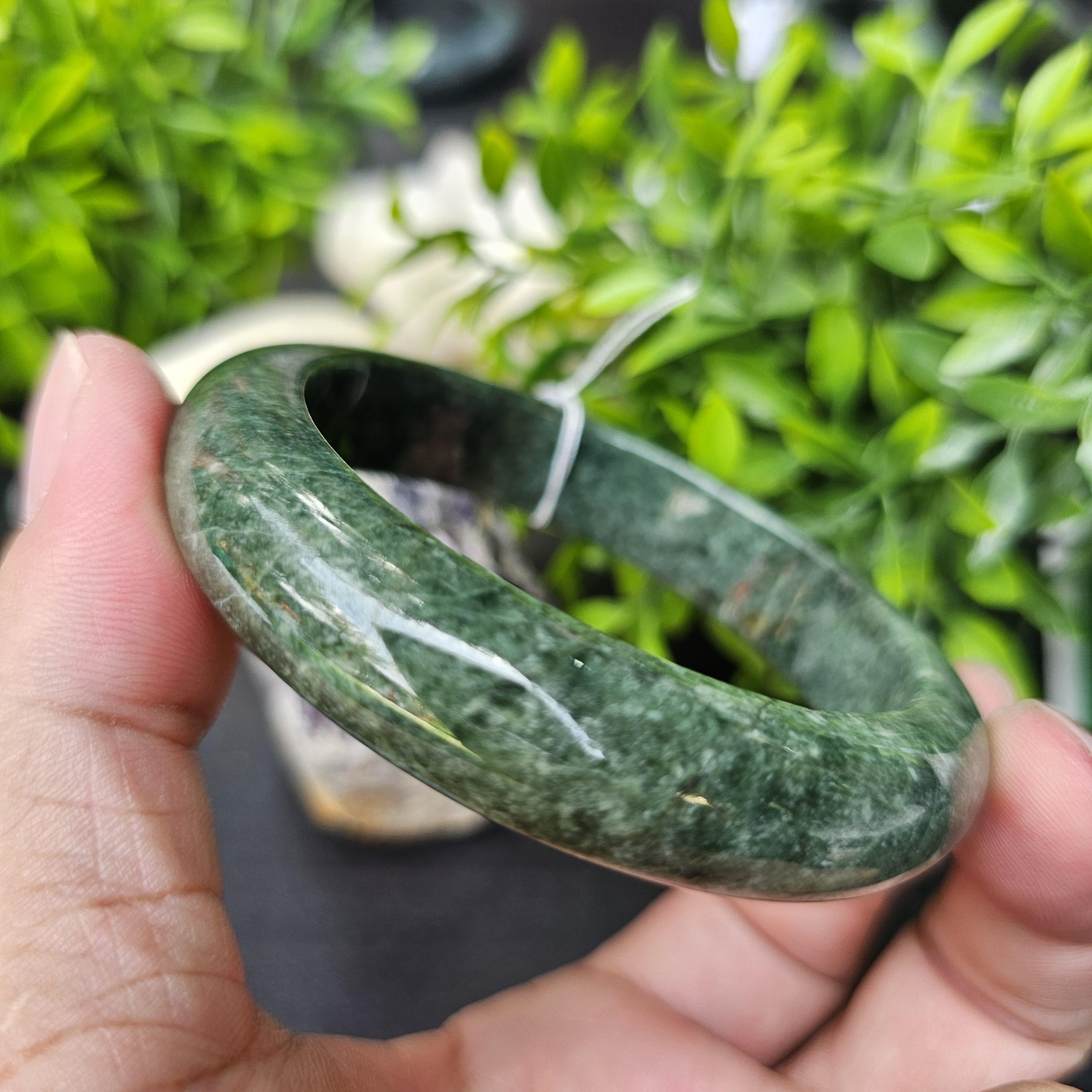 JB6804029 หยก พม่า แท้ Jade กำไลหยก 61.8 มม. (Jadeite bracelet) พม่า (Myanmar)