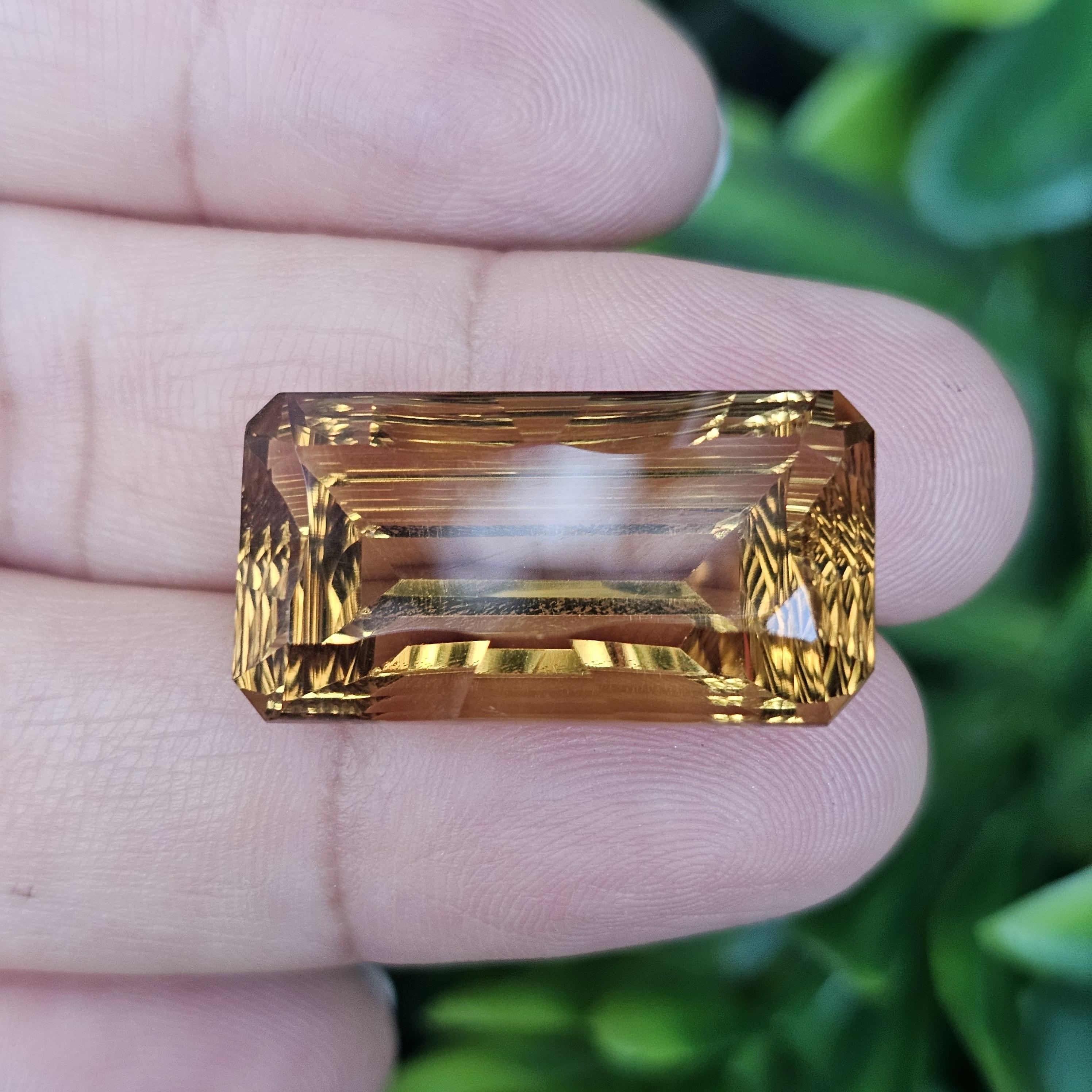 พลอย ซิทริน Citrine 27.01 กะรัต (Cts.) พลอยแท้ อัญมณีมงคลประจําวันเกิด เครื่องประดับพลอย