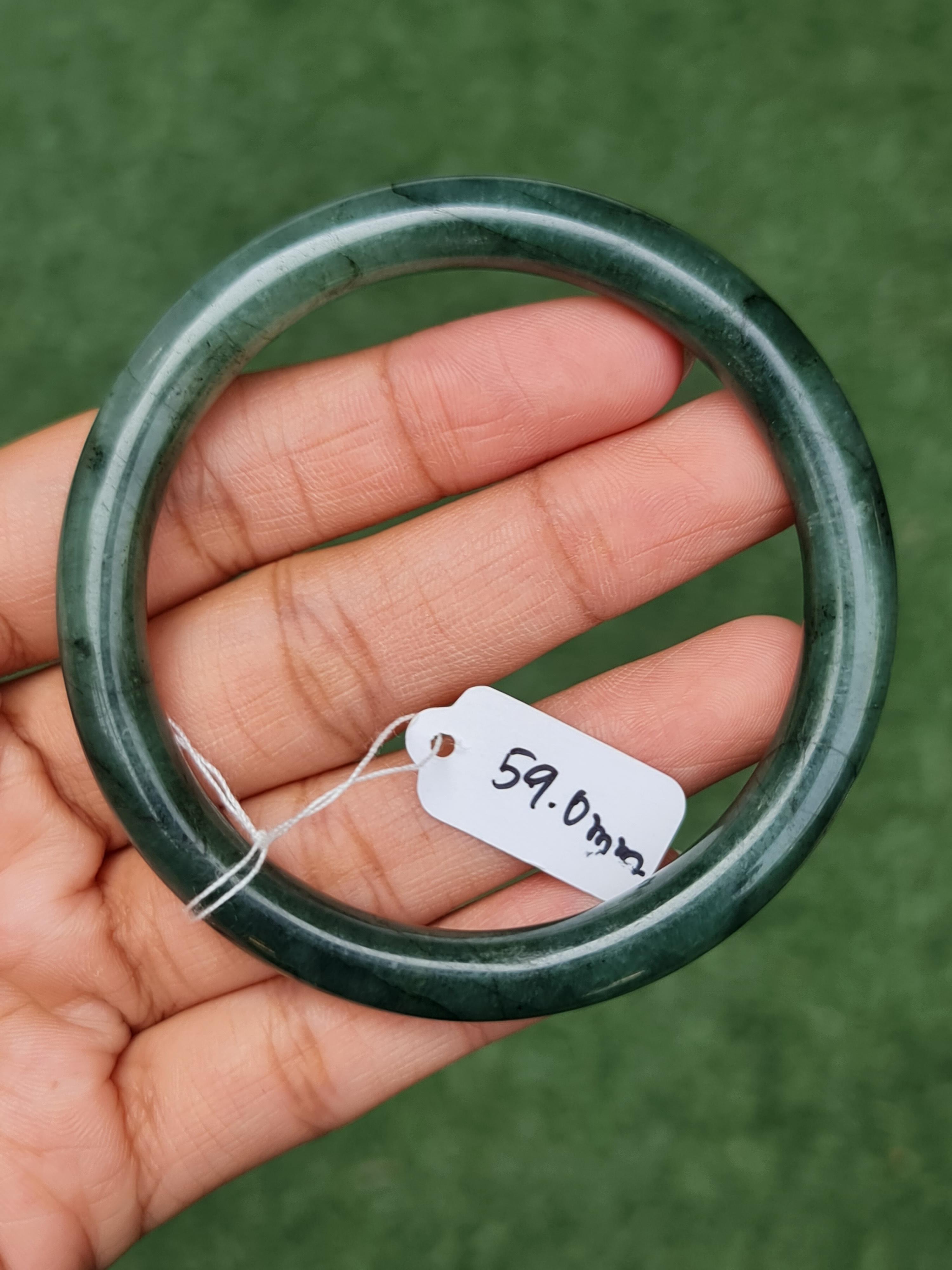 JB0703-016 หยก พม่า แท้ Jade กำไลหยก (Jadeite bracelet) พม่า (Myanmar) 59.0 มม.