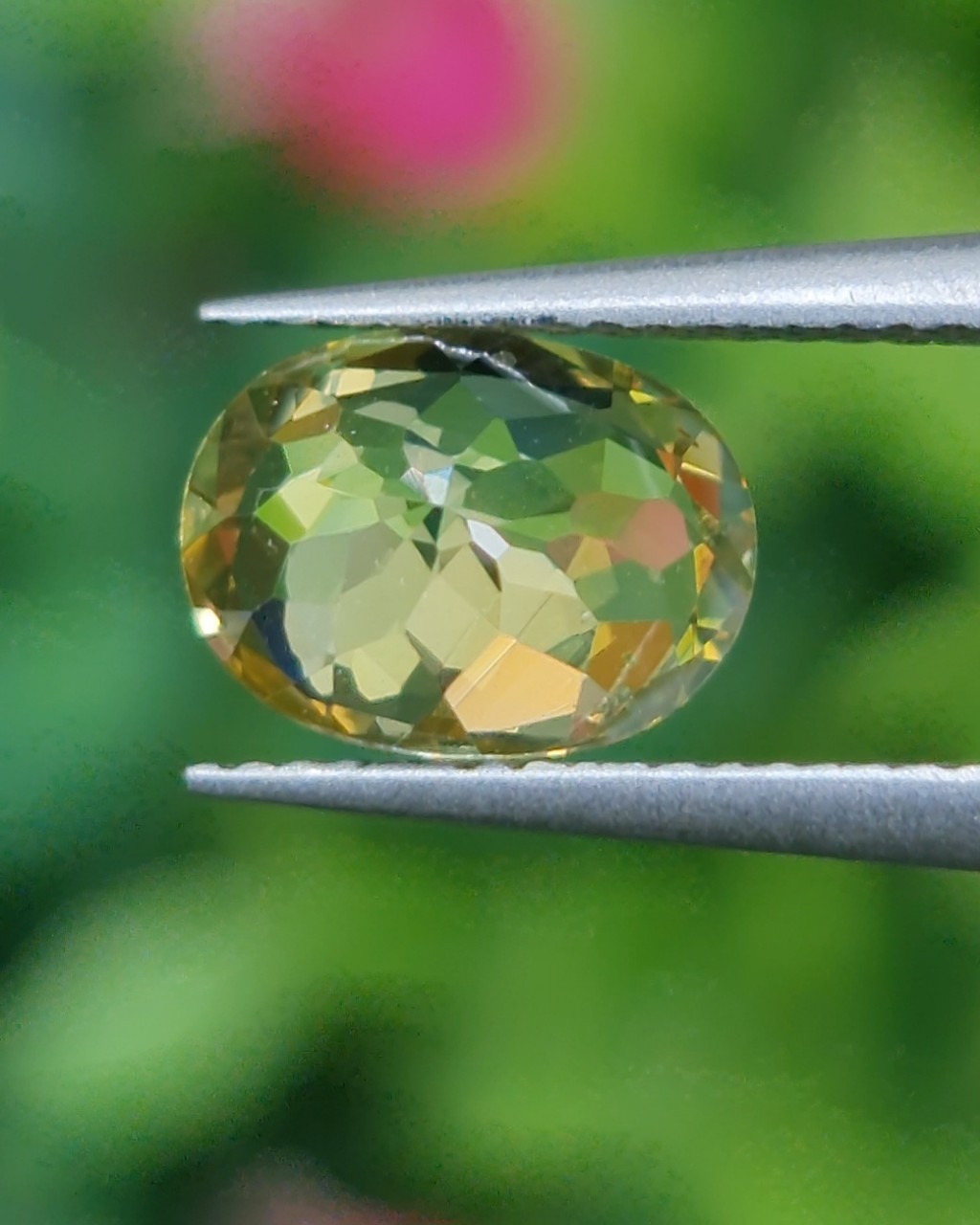 พลอย คริโซเบริล (Chrysoberyl) 1.23 กะรัต (Cts.) พลอยแท้ อัญมณีมงคลประจําวันเกิด เครื่องประดับพลอย