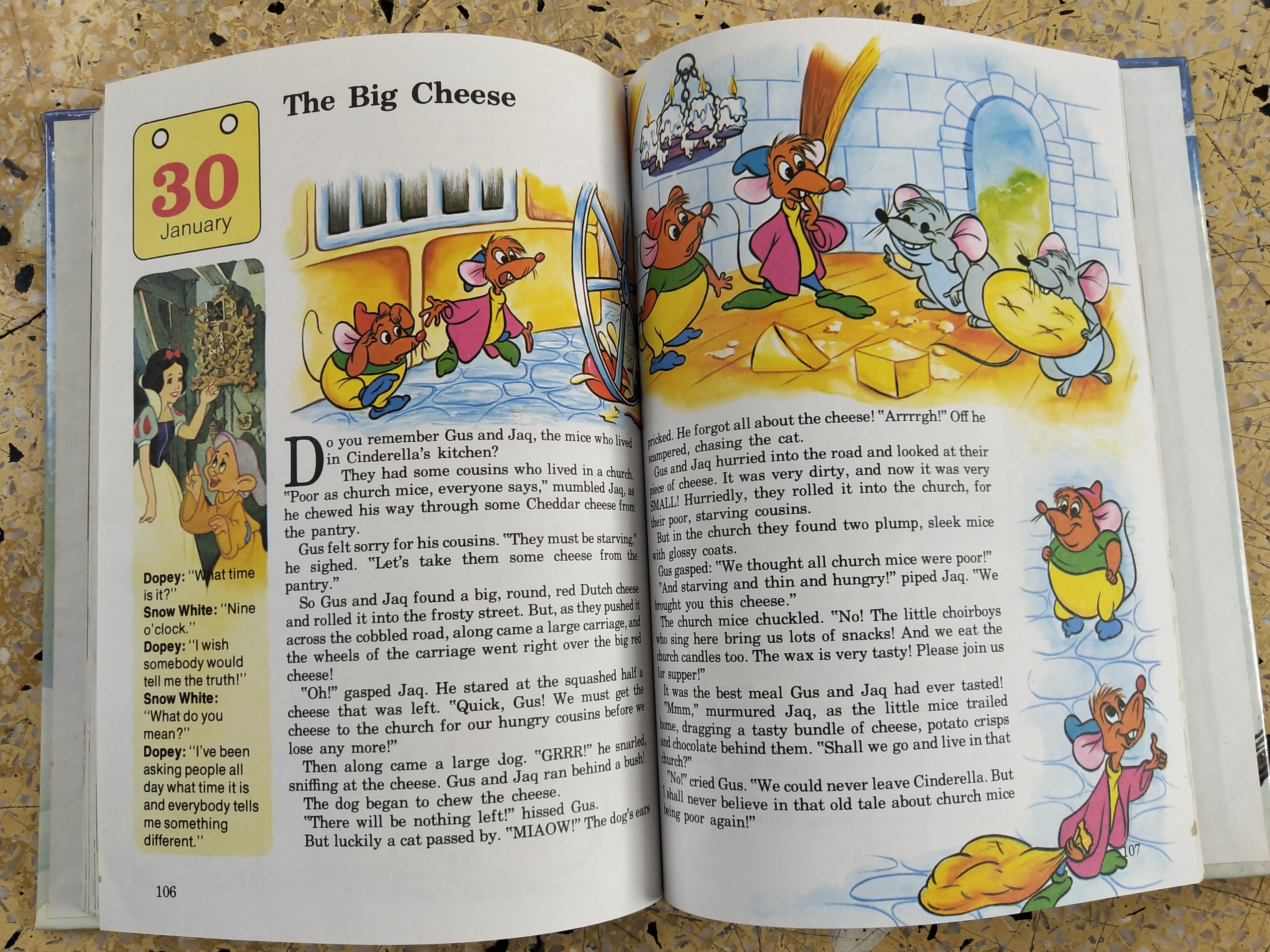 หนังสือภาพการ์ตูนดิสนีย์น่ารัก **หนังสิอเก่า มีตำหนิ โปรดตรวจสอบทุกภาพ ปกแข็ง ฉบับภาษาอังกฤษ เล่าเรื่องราวของทุกวันในฤดูหนาว ผ่านตัวการ์ตูนจากดิสนีย์ Story a Day for every day of the year ,Winter