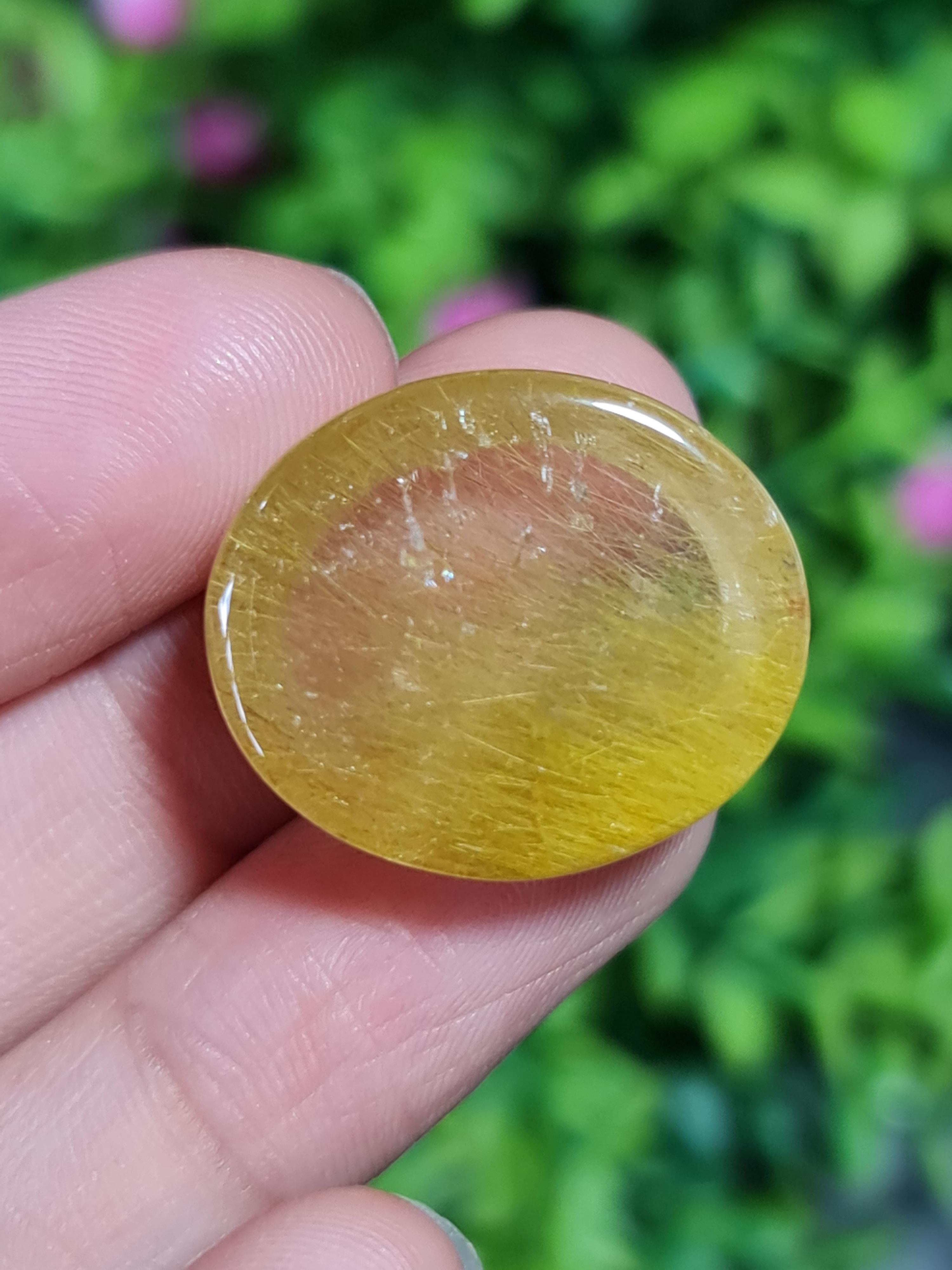 ไหมทอง ควอตซ์ Golden Rutilated Quartz 44.91 กะรัต Cts.พลอยแท้ อัญมณีมงคลประจําวันเกิด เครื่องประดับพลอย