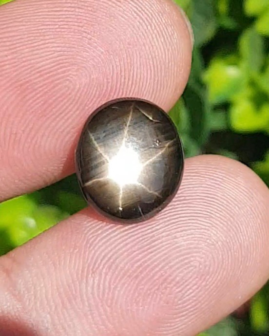 พลอย แบล็ค สตาร์ แซฟไฟร์ Black Star Sapphire 6.18 กะรัต (Cts.) ดิบ Unheated พลอยแท้ อัญมณีมงคลประจําวันเกิด เครื่องประดับพลอย