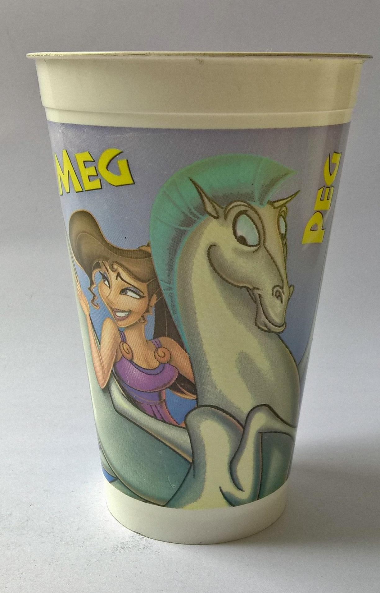 แก้วน้ำพลาสติกงานเก่า จากภาพยนต์ ดิสนีย์การ์ตูน เรื่อง เฮอร์คิวลิส Hercules1997 ของสะสมจาก Mc Donald ของเก่า โปรดตรวจสอบทุกภาพ