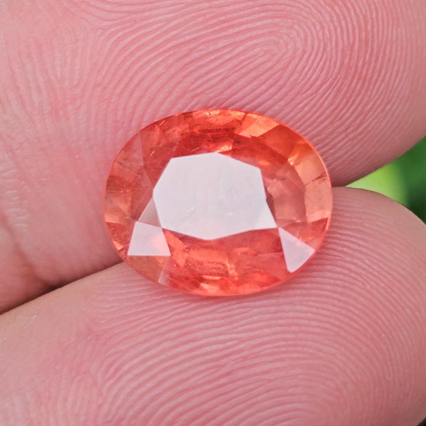 พลอย ออเรนจ์ แซฟไฟร์ Orange Sapphire 6.29 กะรัต (Cts.) พลอยแท้ อัญมณีมงคลประจําวันเกิด เครื่องประดับพลอย