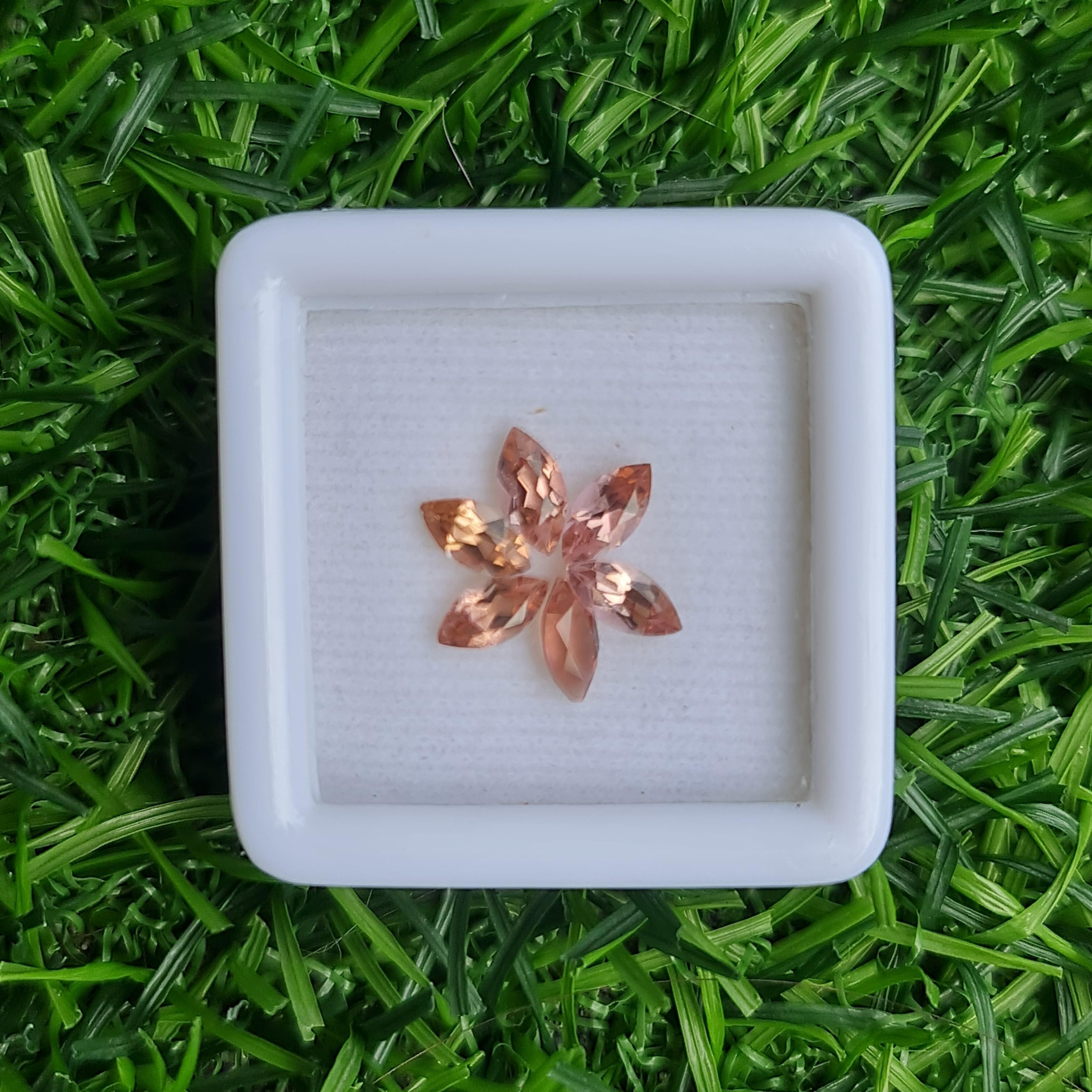 พลอย ชมพู พิ้งค์ ทัวร์มารีน (Pink Tourmaline) 1.46 กะรัต (Cts.) 6 เม็ด อัญมณีมงคลประจําวันเกิด เครื่องประดับพลอย