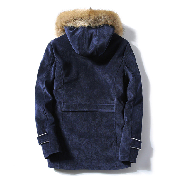 เสื้อโค้ทแฟชั่นญี่ปุ่น มีฮู้ดเฟอร์ถอดได้ ซับขนกันหนาวติดลบ (10227MM)