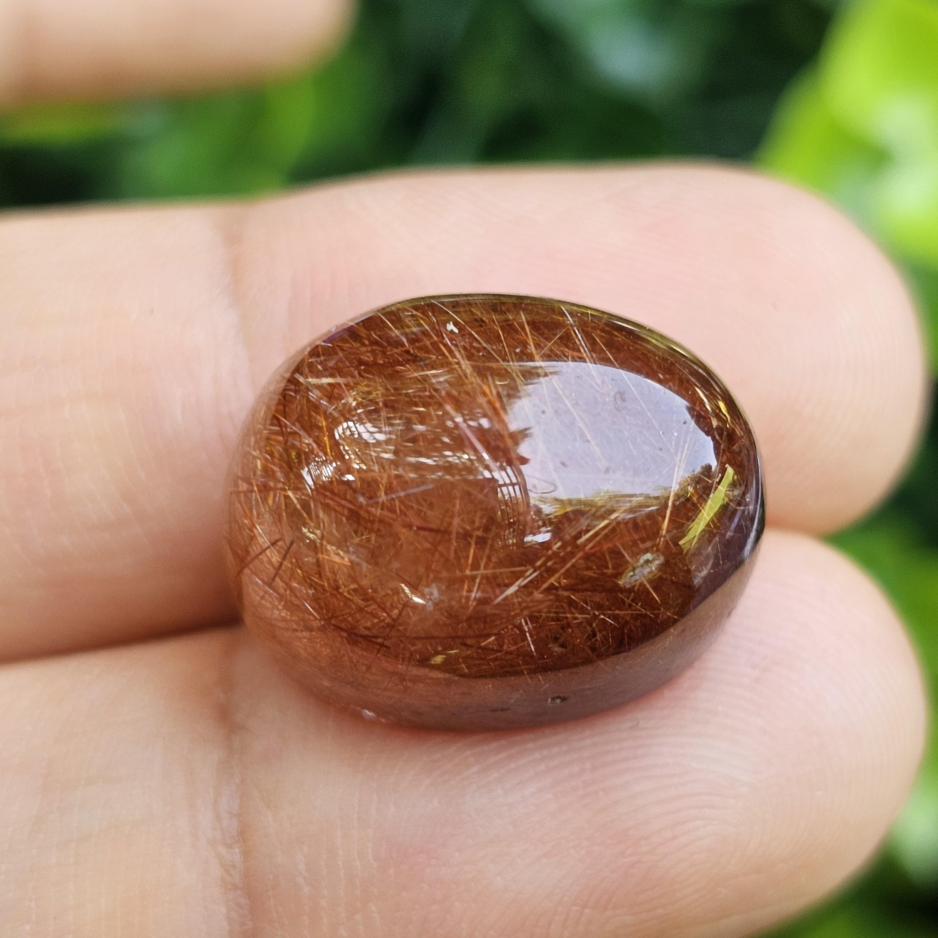 ไหมทอง ควอตซ์ Golden Rutilated Quartz 25.0 กะรัต Cts.พลอยแท้ อัญมณีมงคลประจําวันเกิด เครื่องประดับพลอย