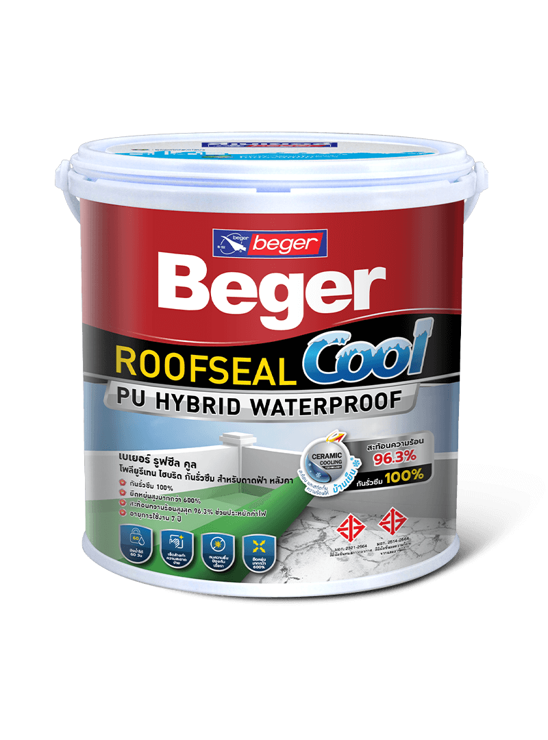 Beger ROOFSEAL Cool (Grey) เบเยอร์ รูฟซีล คูล โพลียูรีเทน ไฮบริด สีทากันซึม สำหรับดาดฟ้า หลังคา (สีเทา) 4 Kg/1 แกลลอน