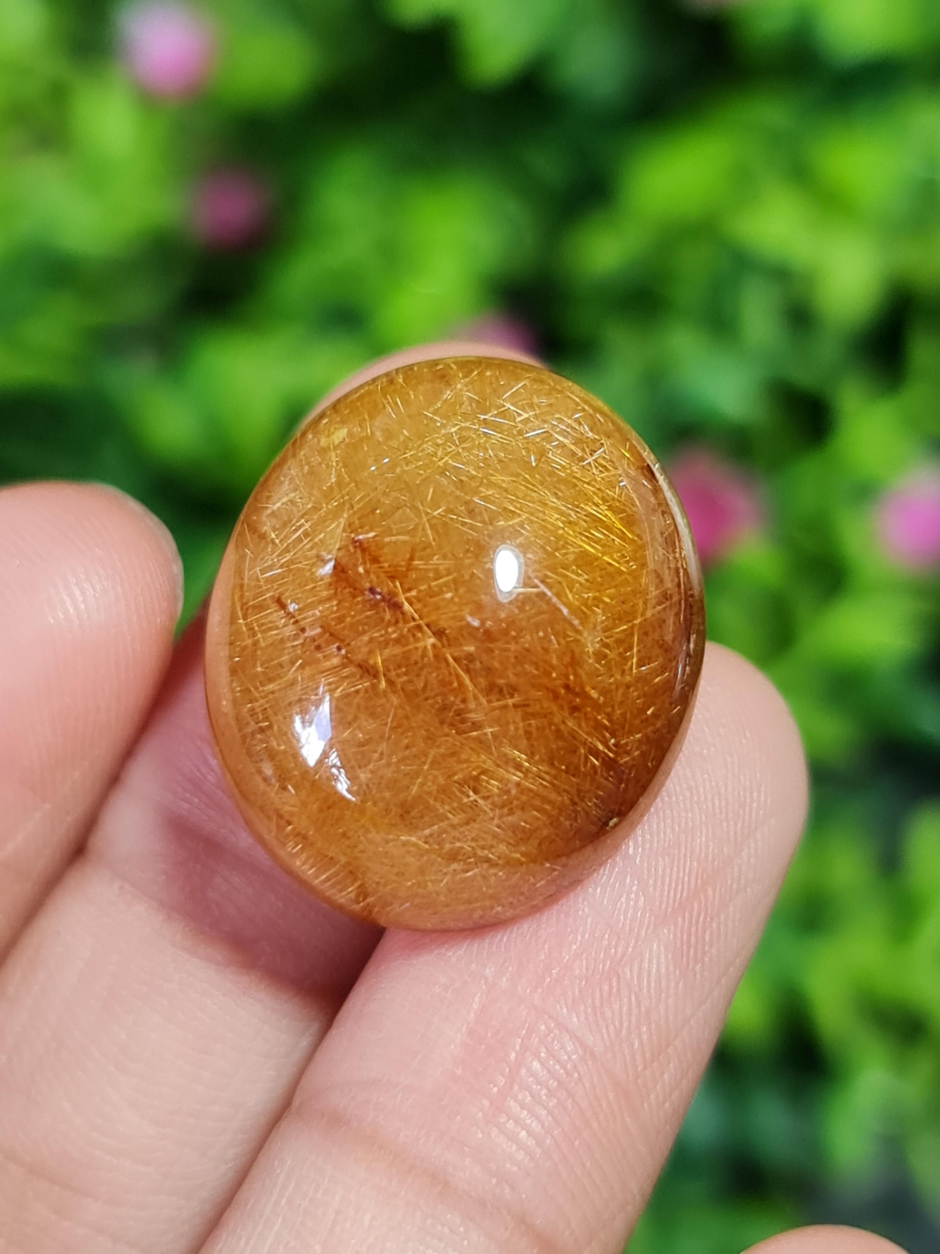 ไหมทอง ควอตซ์ Golden Rutilated Quartz 38.05 กะรัต Cts.พลอยแท้ อัญมณีมงคลประจําวันเกิด เครื่องประดับพลอย