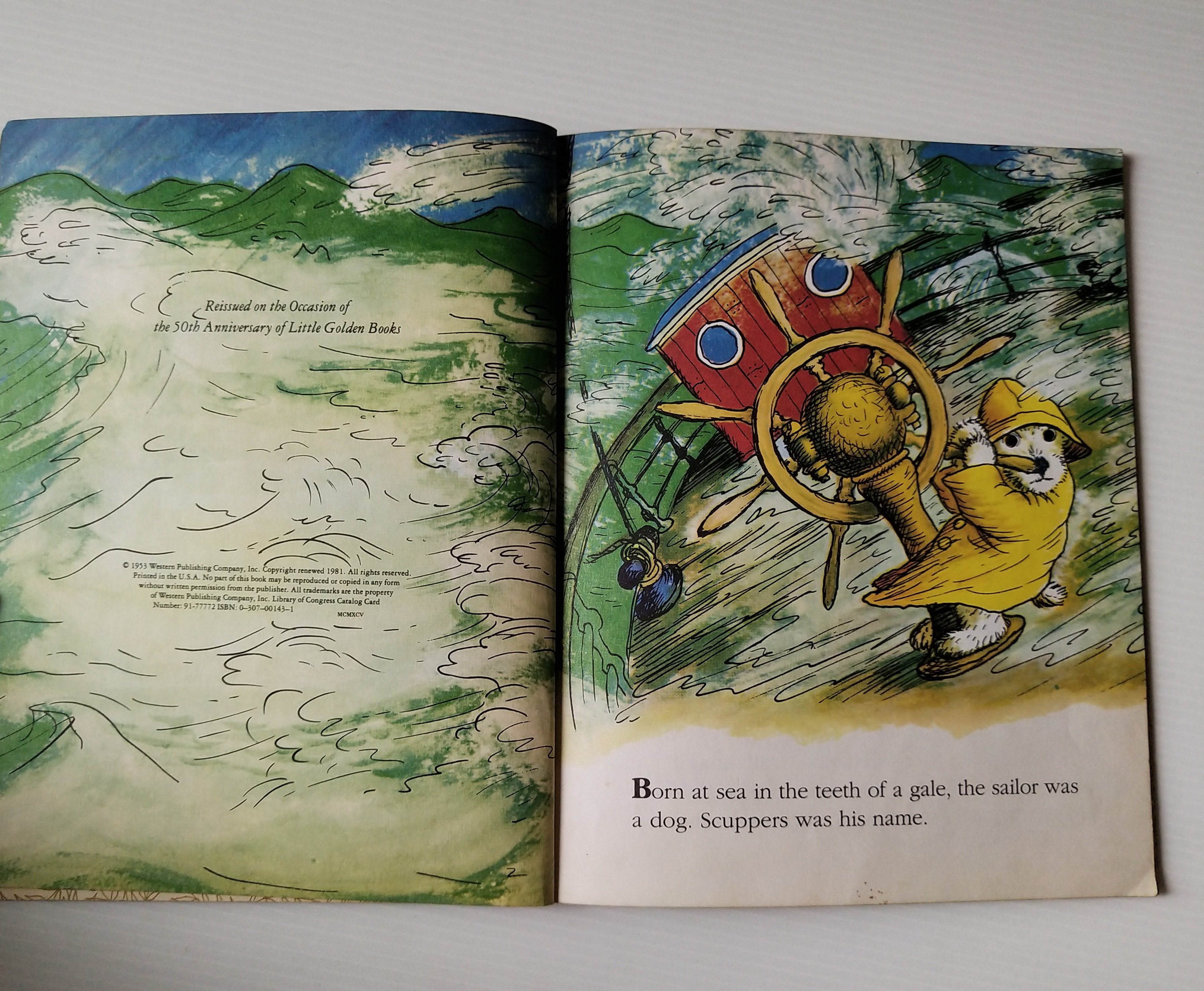 หนังสือนิทานเด็กฉบับภาษาอังกฤษ The Sailor Dog โดย Margaret Wise Brown ภาพโดย Garth Williams ,Golden Book New York