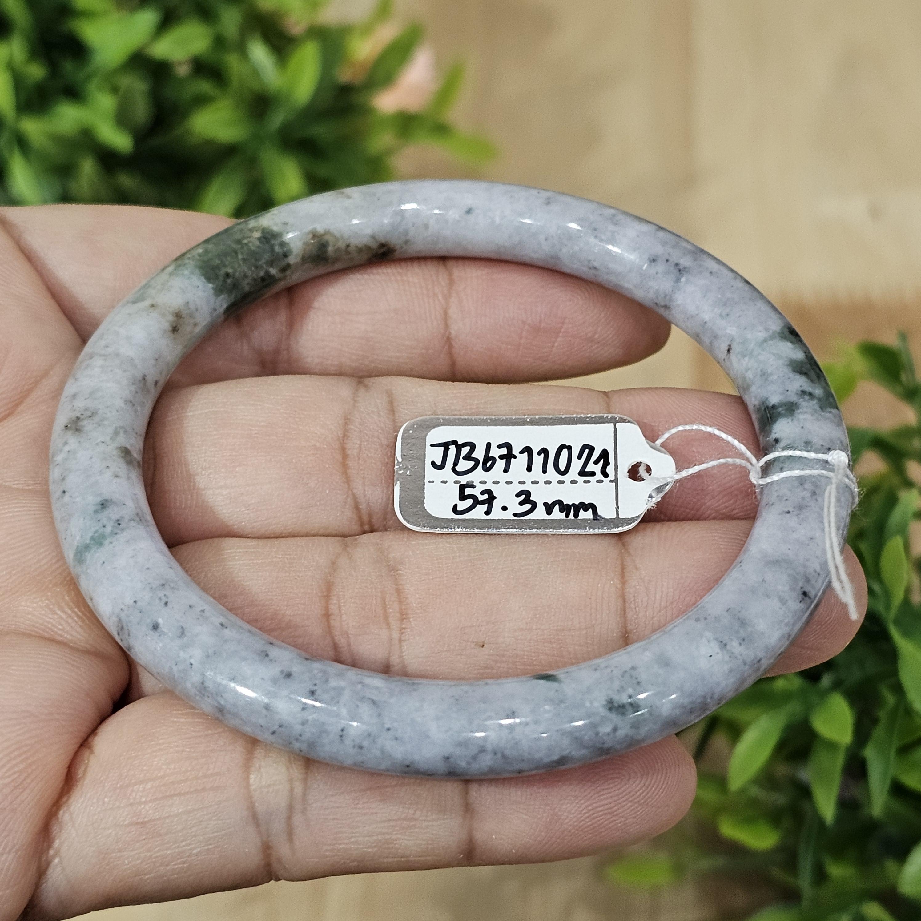 JB6711021 หยก พม่า แท้ Jade กำไลหยก 57.3 มม. (Jadeite bracelet) พม่า (Myanmar)