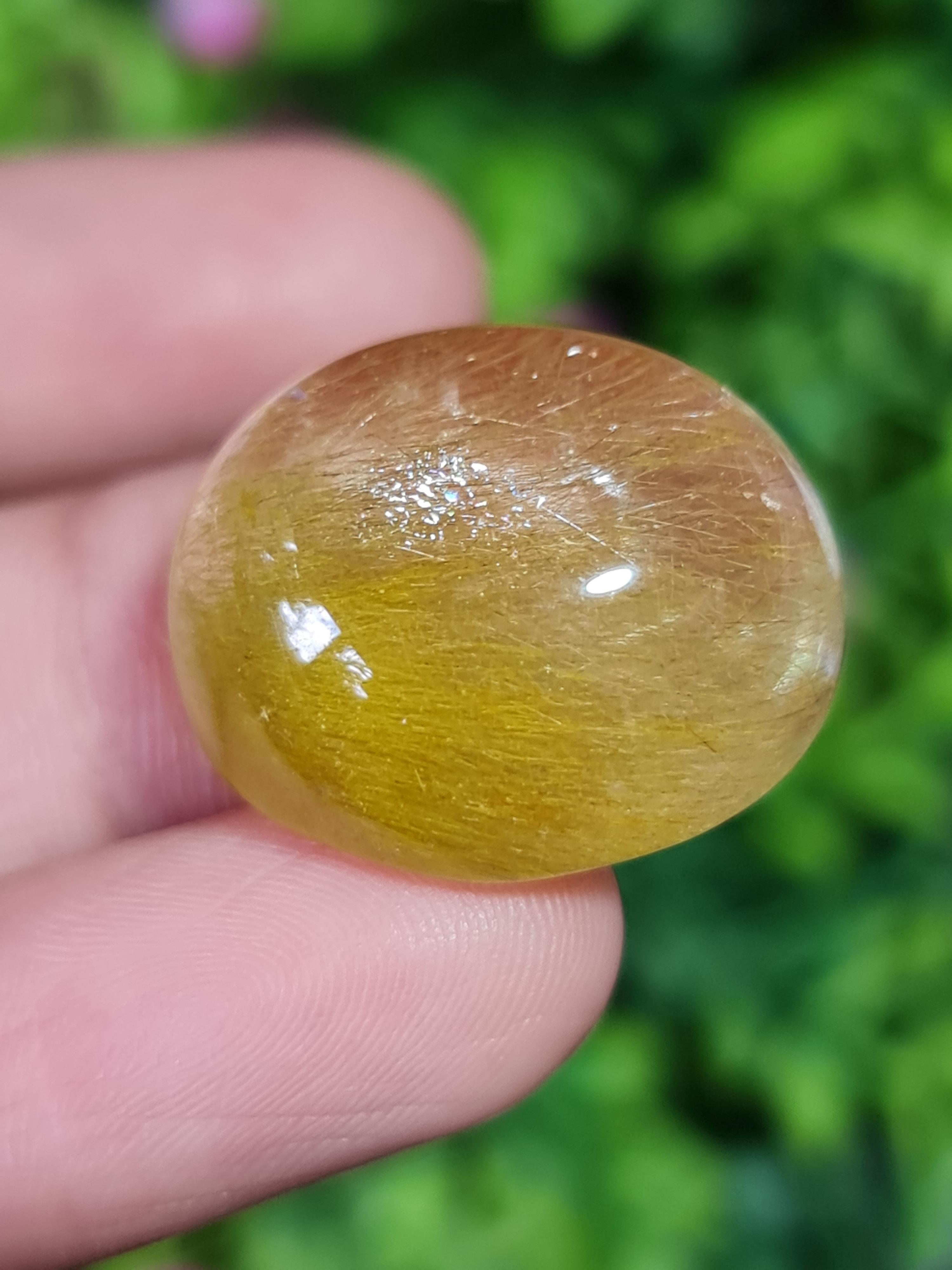 ไหมทอง ควอตซ์ Golden Rutilated Quartz 44.91 กะรัต Cts.พลอยแท้ อัญมณีมงคลประจําวันเกิด เครื่องประดับพลอย