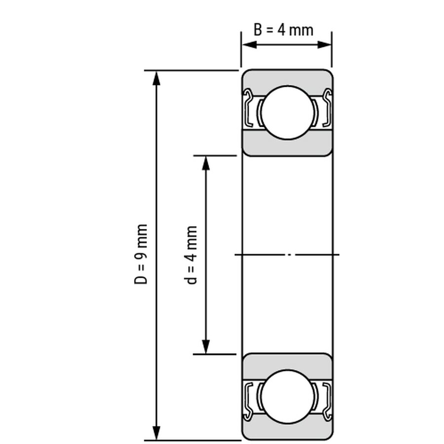 ลูกปืนอะไหล่ Ball Bearing มอเตอร์โดรนซิ่ง 2205 2206 2207 2208 2306 2305 และฮอ TRex500/600/650X ขนาด 4x9x4mm ถุงละ 2 ลูก กรุณาเช็คขนาดลูกปืนจริงของมอเตอร์ก่อนซื้อ H60103 สำเนา