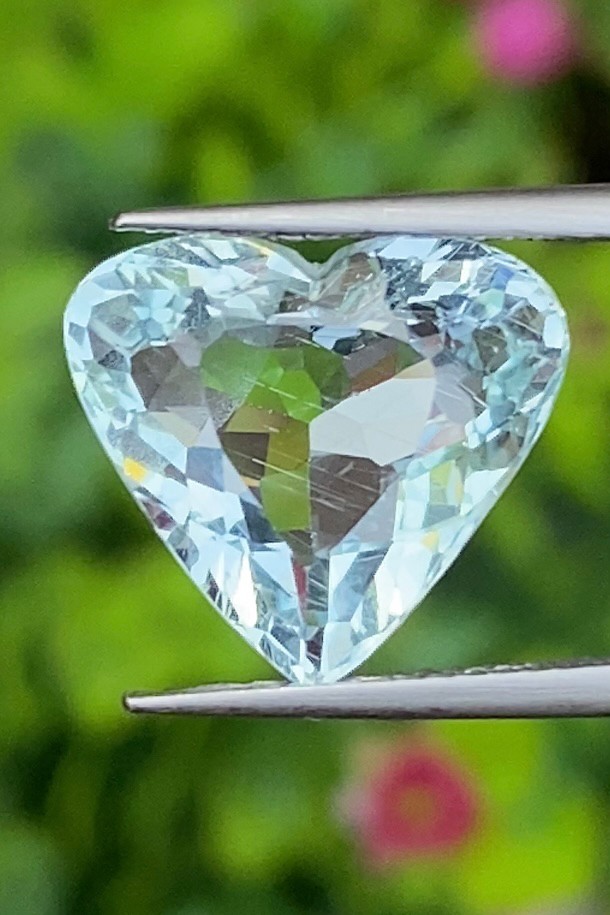 พลอย อความารีน Aquamarine 5.00 กะรัต (Cts.) พลอยแท้ อัญมณีมงคลประจําวันเกิด เครื่องประดับพลอย