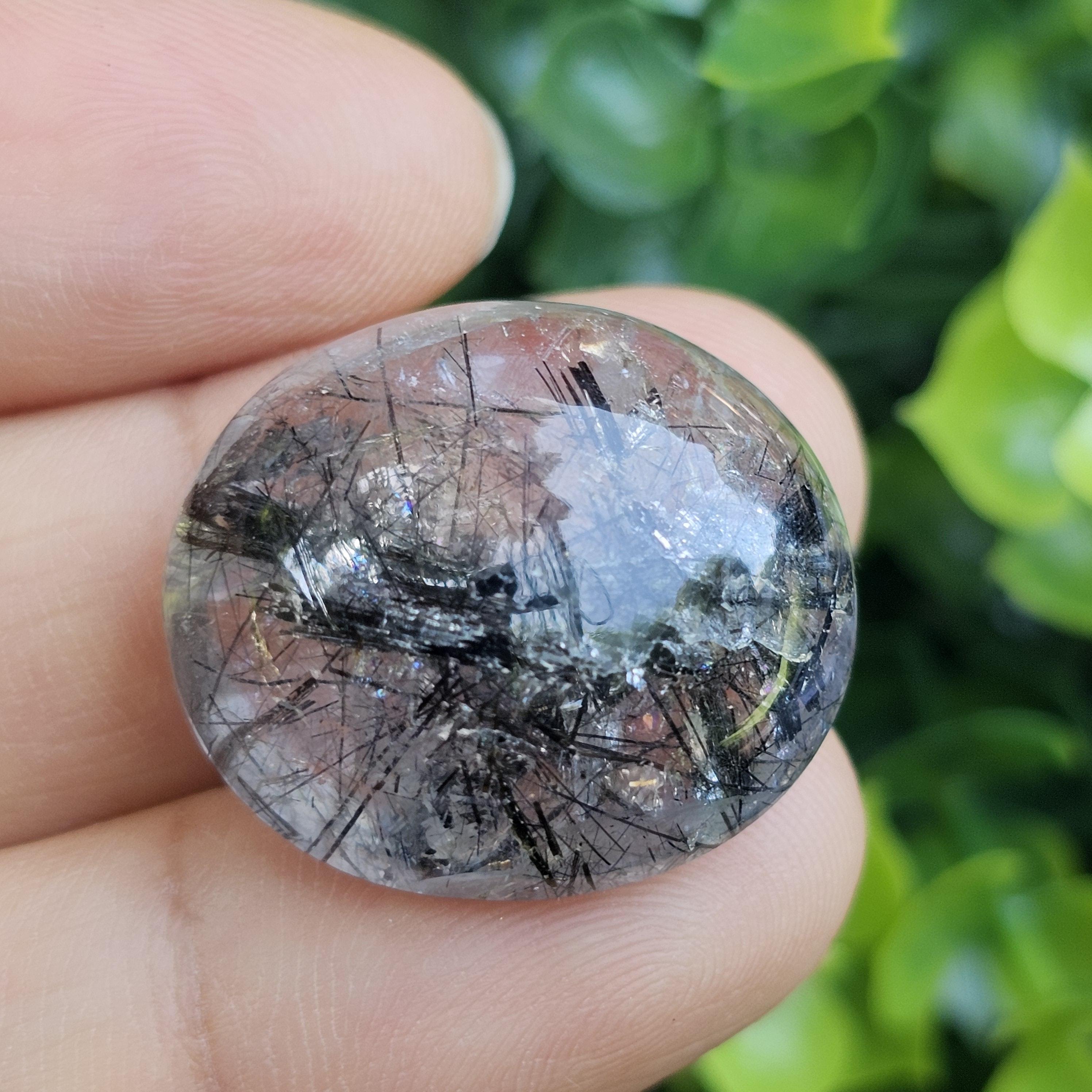 ไหมดำ ควอตซ์ แก้วขนเหล็ก Black Rutilated Quartz 42.51 กะรัต Cts. พลอยแท้ อัญมณีมงคลประจําวันเกิด เครื่องประดับพลอย