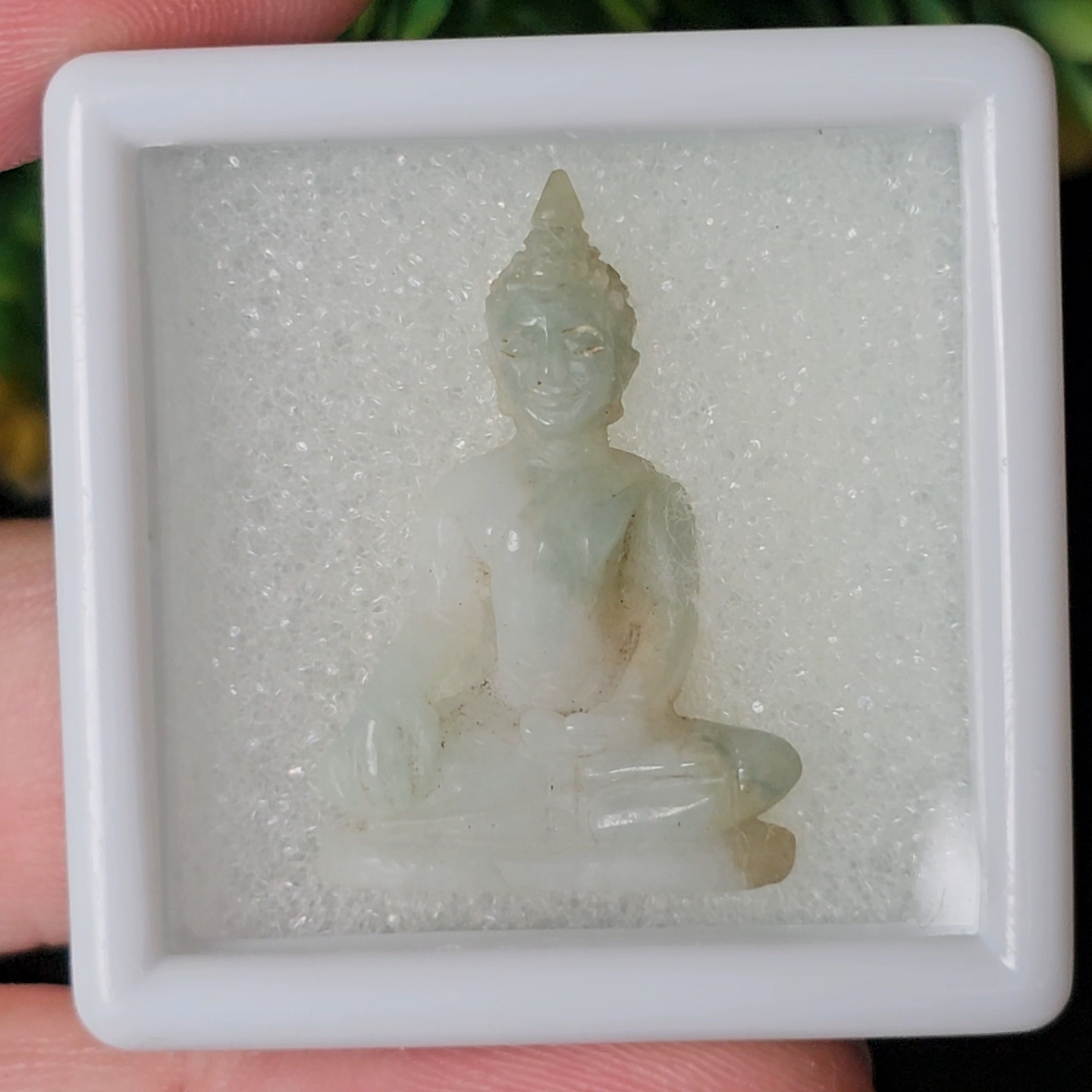 หยก แกะสลัก รูป พระ (Burmese jadeite) 19.38 กะรัต (cts.) หยก พม่า แท้