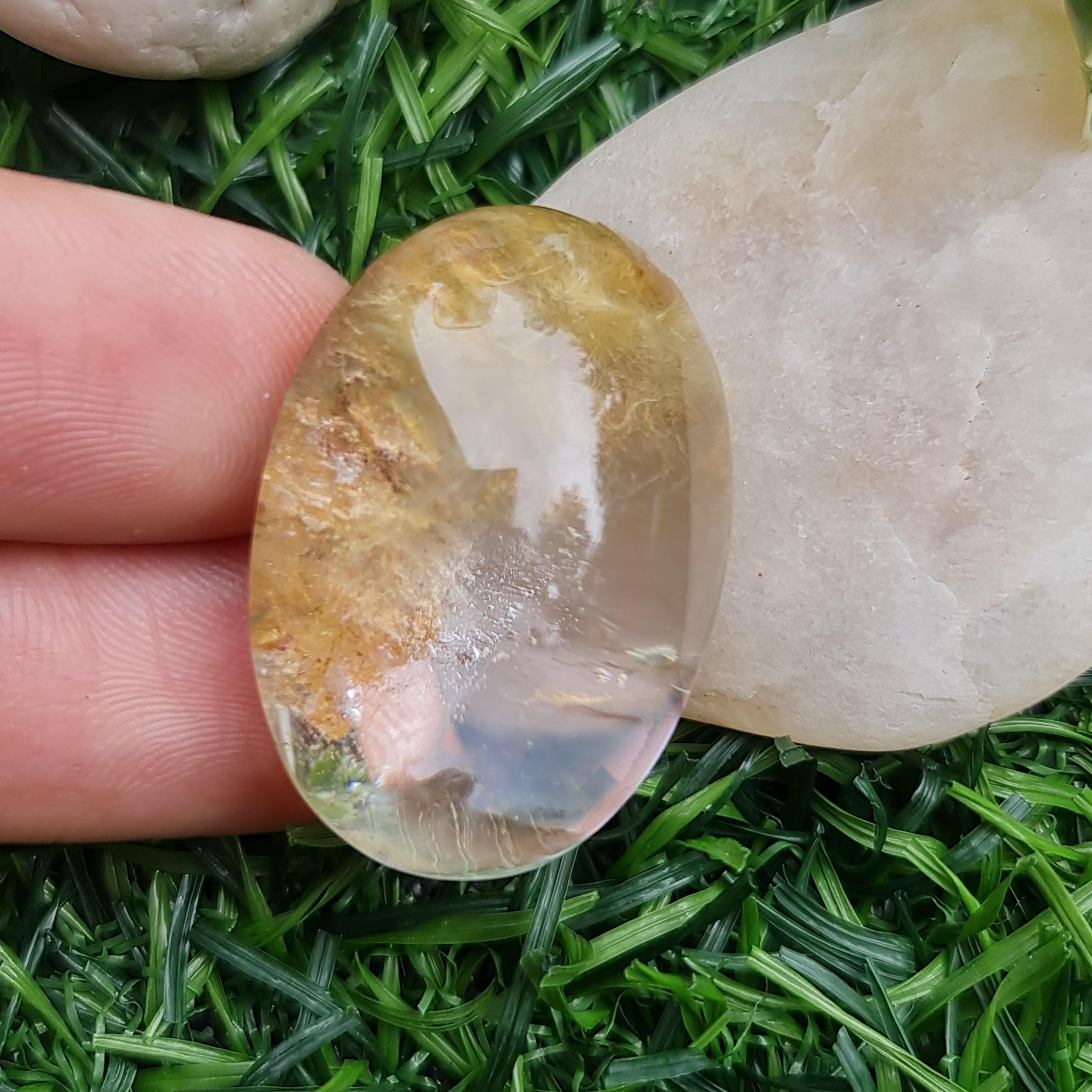 โป่งข่าม ควอตซ์ Rutilated Quartz 63.46 กะรัต Cts. พลอยแท้ อัญมณีมงคลประจําวันเกิด เครื่องประดับพลอย