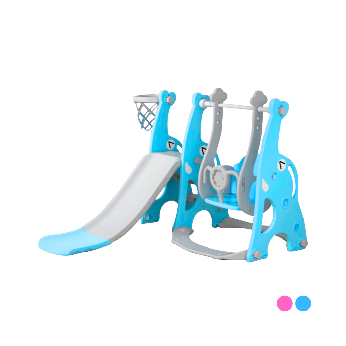 กระดานลื่น ชิงช้า สไลด์เดอร์พิงค์กี้เเละบลูนี่ พร้อมชิงช้า Slide and Swing Pinky and Bluny Slide with Swing