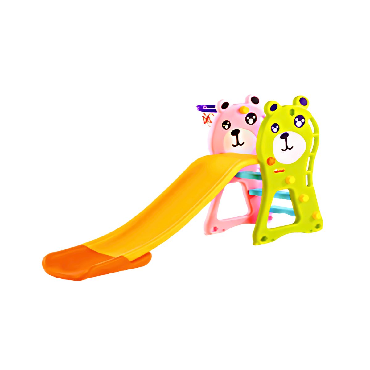 กระดานลื่น กระดานลื่นหมี (ห่วงบาสในตัว) Slide Bear Slide indoor Plastic children slide with basketball rack