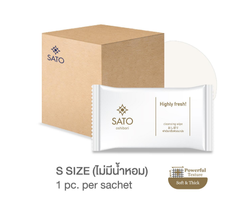 ทิชชู่เปียก ผ้าเปียก ผ้าเย็น ขนาดมาตรฐาน (S) ไม่มีน้ำหอม ผ้าเนื้อหนานุ่ม SATO Highly Fresh Wet Wipe