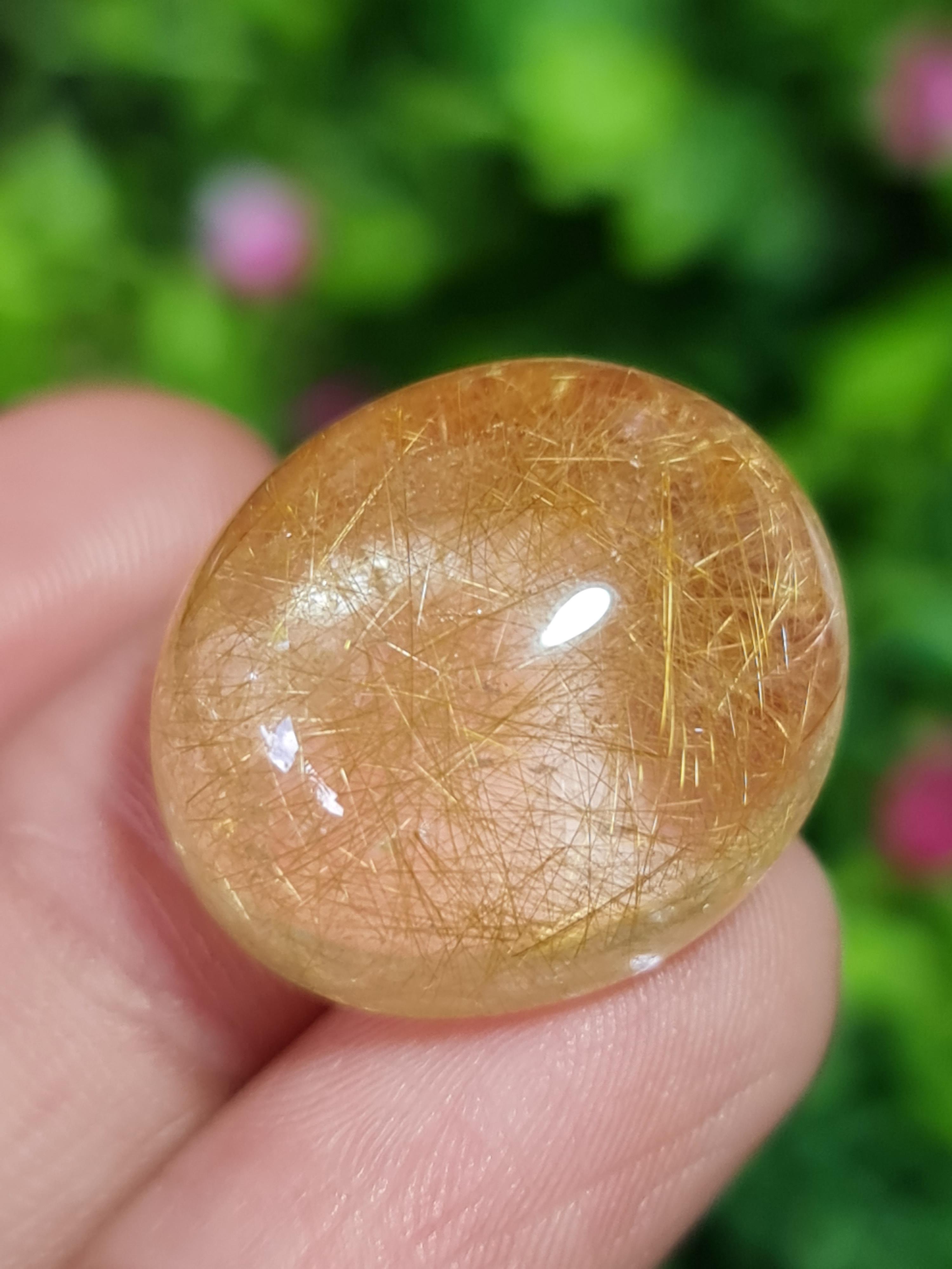 ไหมทอง ควอตซ์ Golden Rutilated Quartz 43.03 กะรัต Cts.พลอยแท้ อัญมณีมงคลประจําวันเกิด เครื่องประดับพลอย