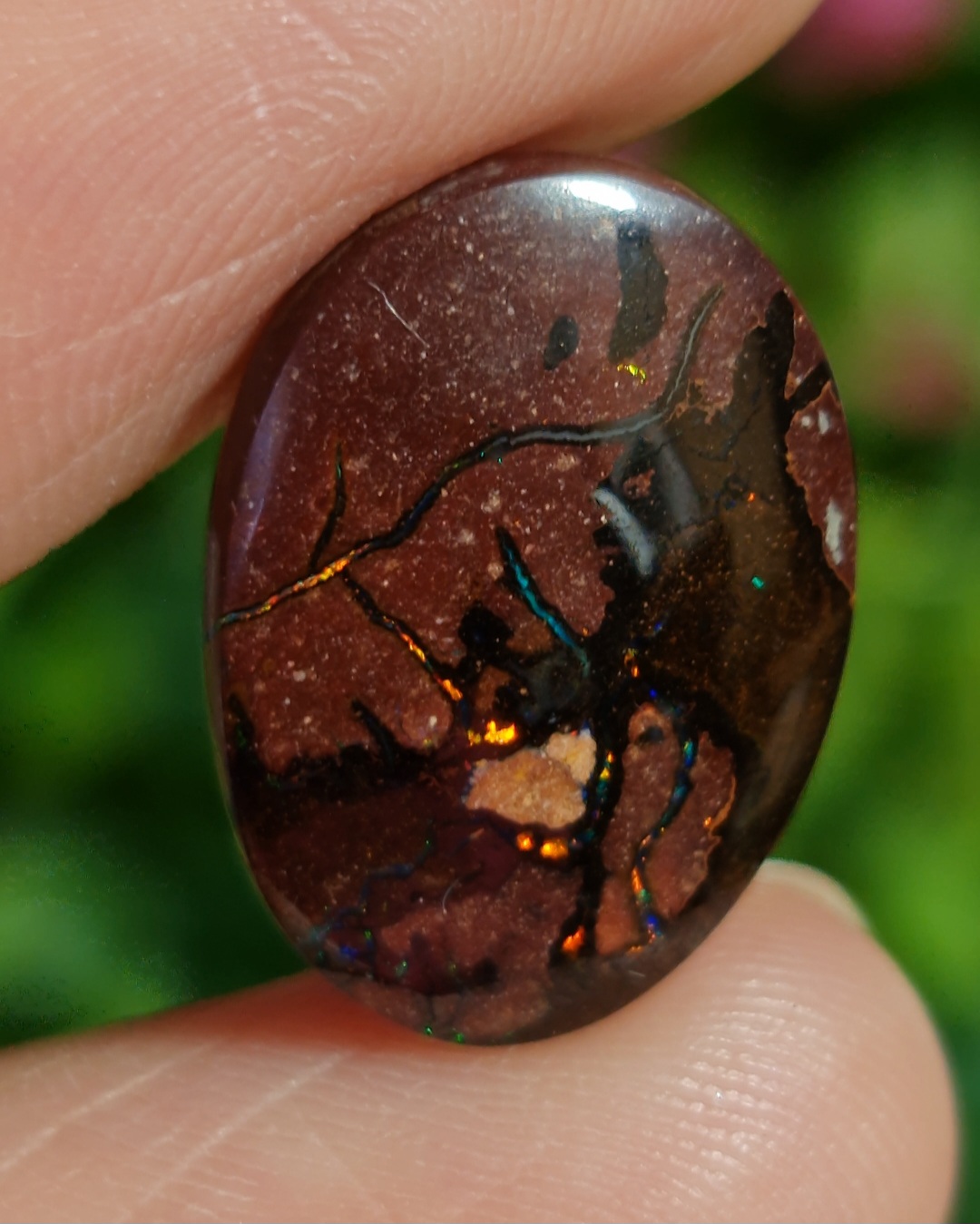 พลอย โบลเดอร์ โอปอล ออสเตรเลีย Australian Boulder Opal 10.22 กะรัต (Cts.) พลอยแท้ อัญมณีมงคลประจําวันเกิด เครื่องประดับพลอย
