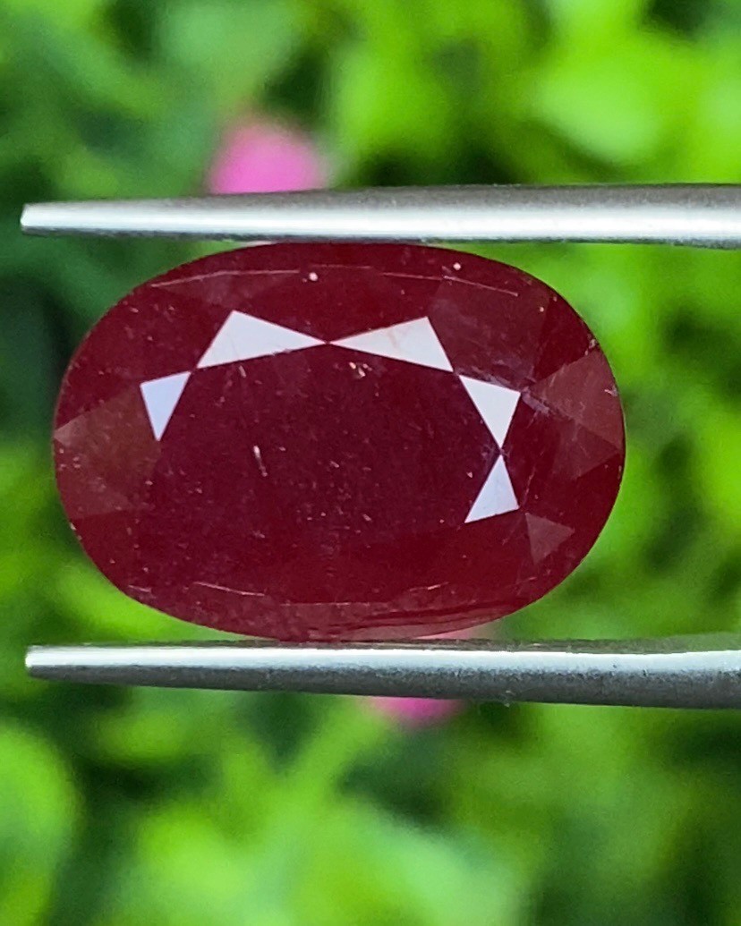 พลอย ทับทิม Ruby sapphire 13.55 กะรัต (Cts.) พลอยแท้ อัญมณีมงคลประจําวันเกิด เครื่องประดับพลอย