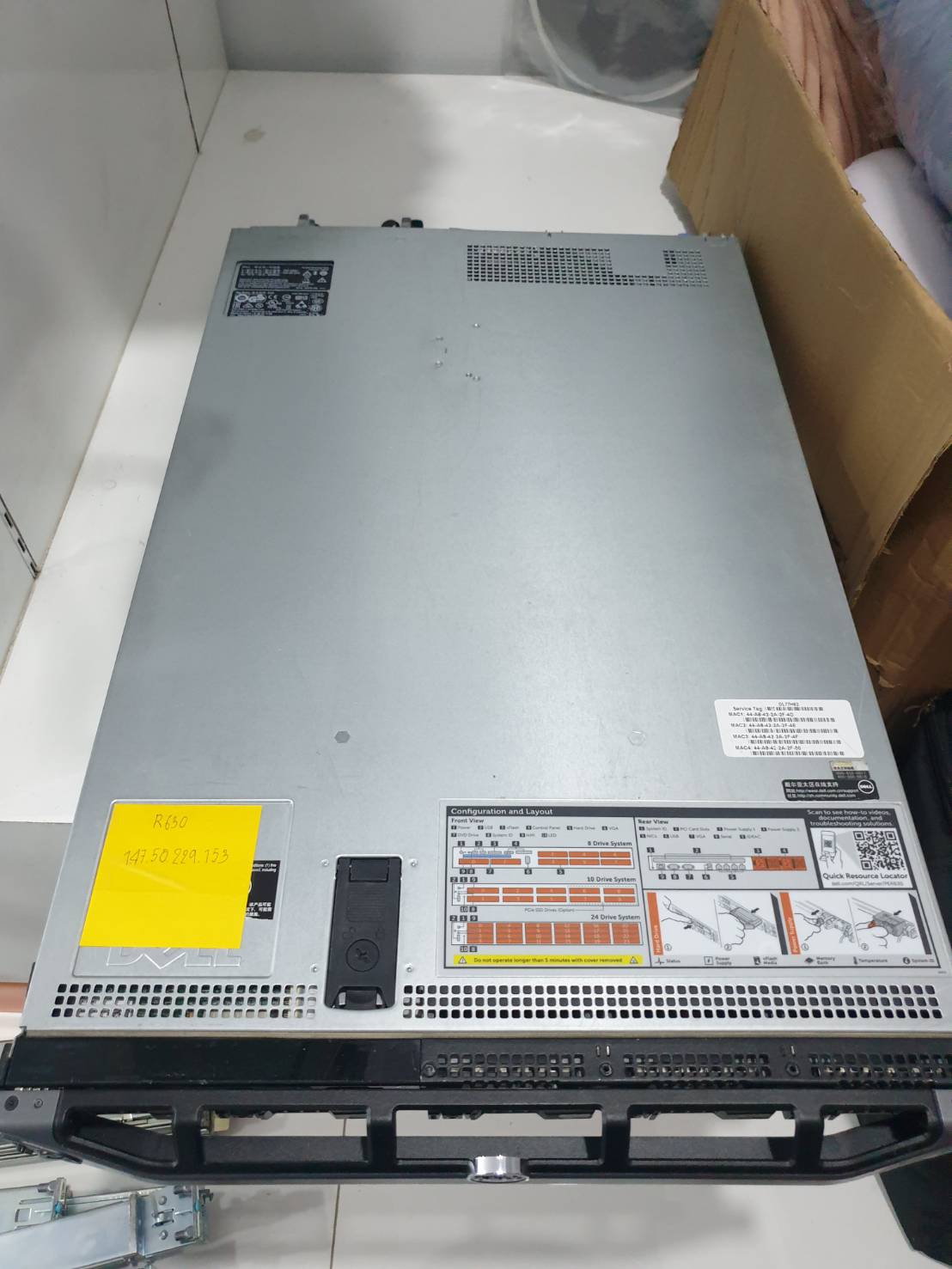 Server Dell R630 E5-2640v4 x2 ไม่มีแรม HDD power x2 มีรางหน้ากาก