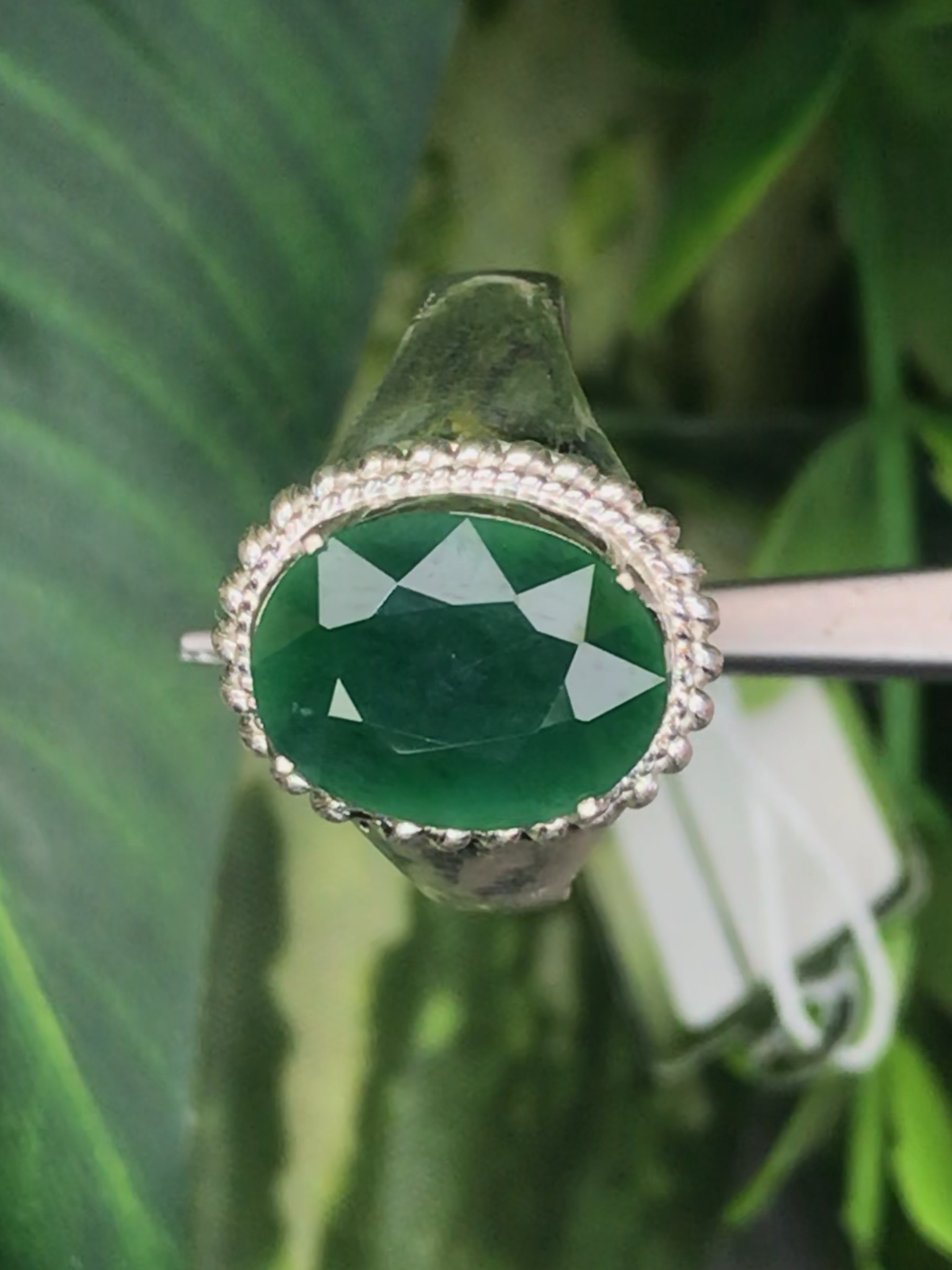 หยก พม่า แท้ Jade แหวนหยก 翡翠戒指 (Jadeite ring) ดิบ (Size) 58 ไม่ผ่านการปรับปรุง (Type A) พม่า (Myanmar)