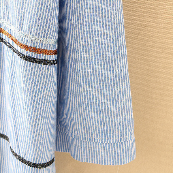 เดรสเชิ้ตแฟชั่นญี่ปุ่น แขนยาว แต่งปักลายน้องหมา (12289LM)