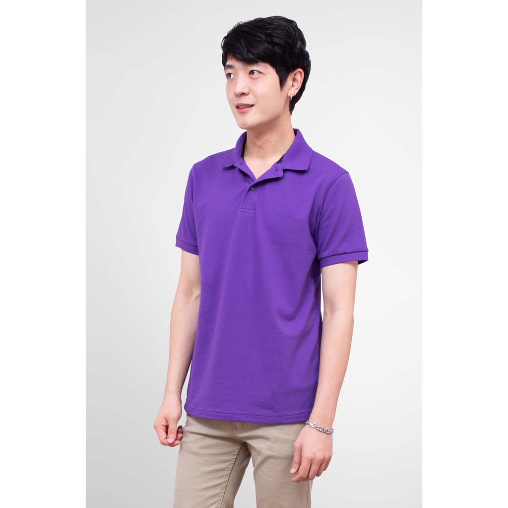 No Problem Noproblem ยอดขาย No.1 รับประกัน ไม่ย้วย ไม่ยืด ผ้านุ่ม เสื้อโปโล ชาย สีม่วงอาเมทิส