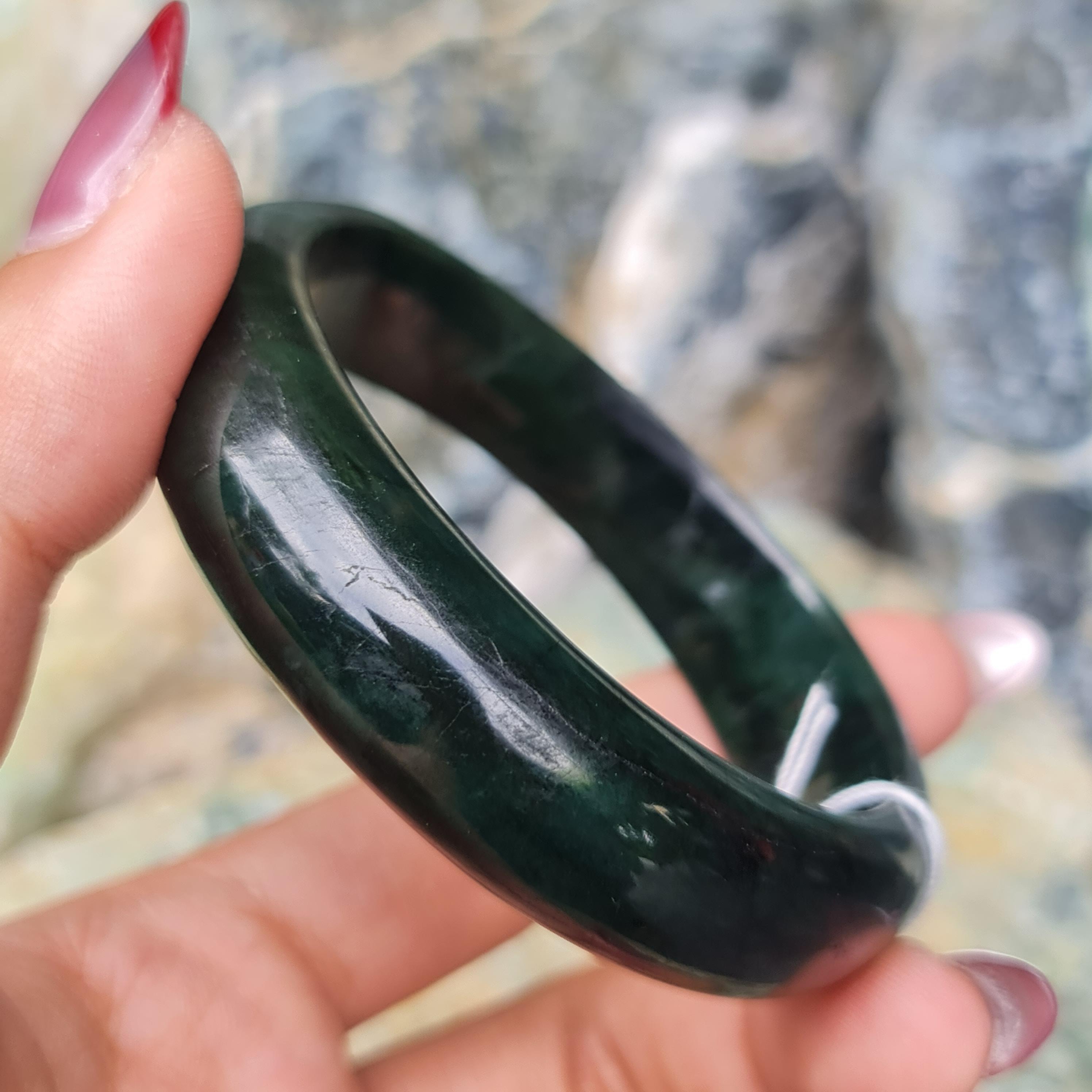 JB6804072 หยก พม่า แท้ Jade กำไลหยก 57.4 มม. (Jadeite bracelet) พม่า (Myanmar)