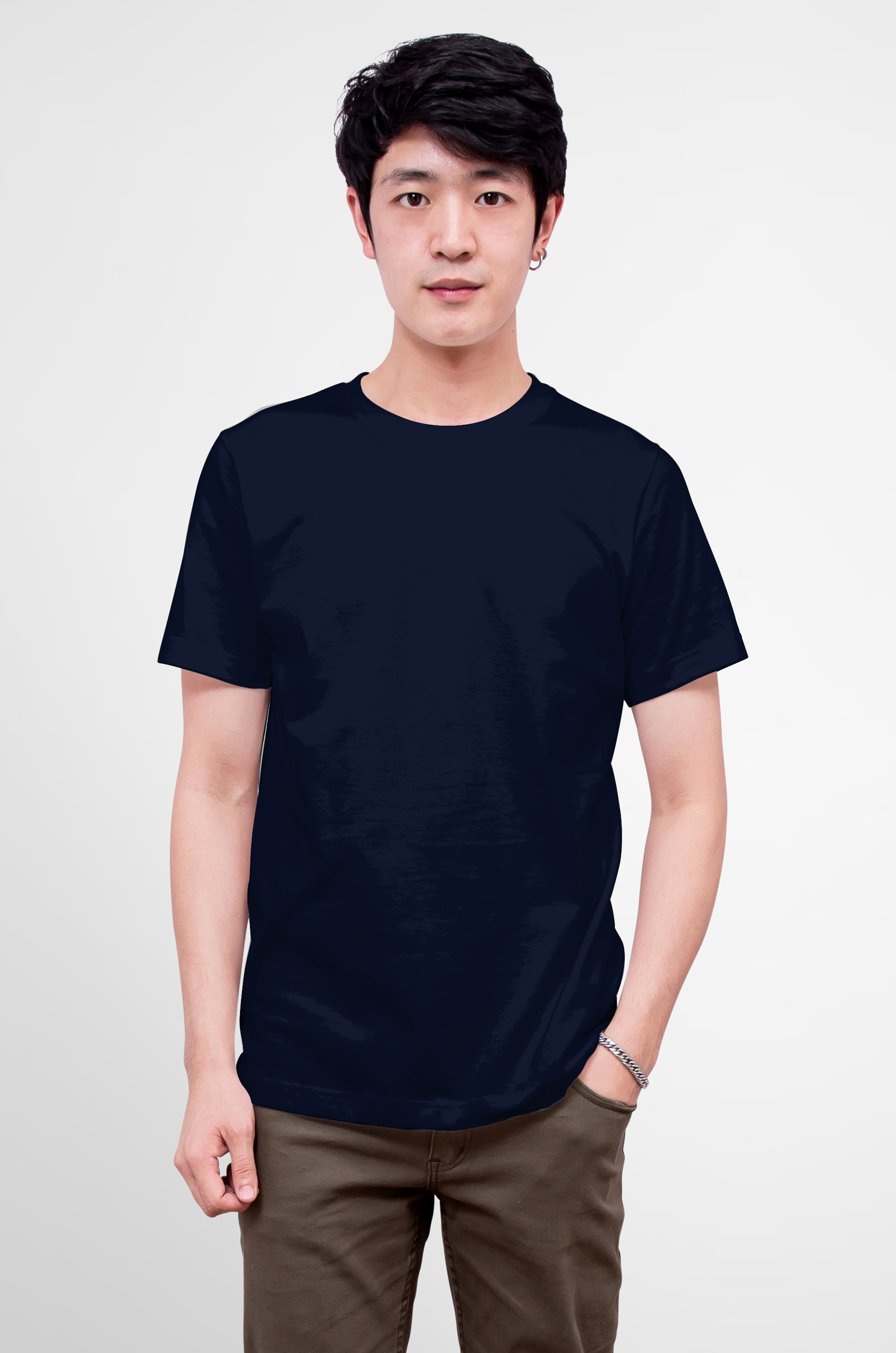 Noproblem Noproblem ยอดขาย No.1 รับประกัน ไม่ย้วย ไม่ยืด ผ้านุ่ม เสื้อยืด สีพื้น เสื้อยืดคอกลม สีกรมอ่อน