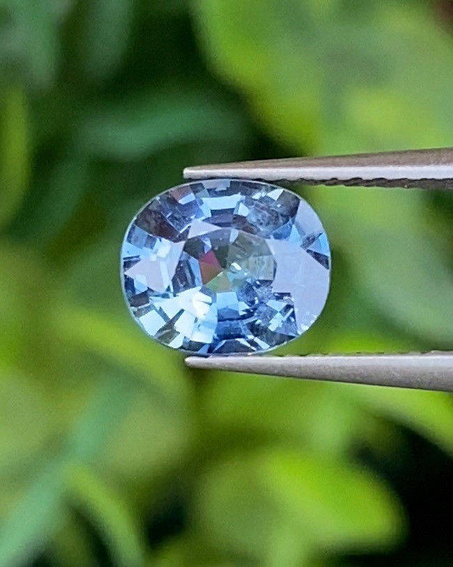 พลอย ไพลิน blue sapphire 1.04 กะรัต (Cts.) ดิบ unheated พลอยแท้ อัญมณีมงคลประจําวันเกิด เครื่องประดับพลอย