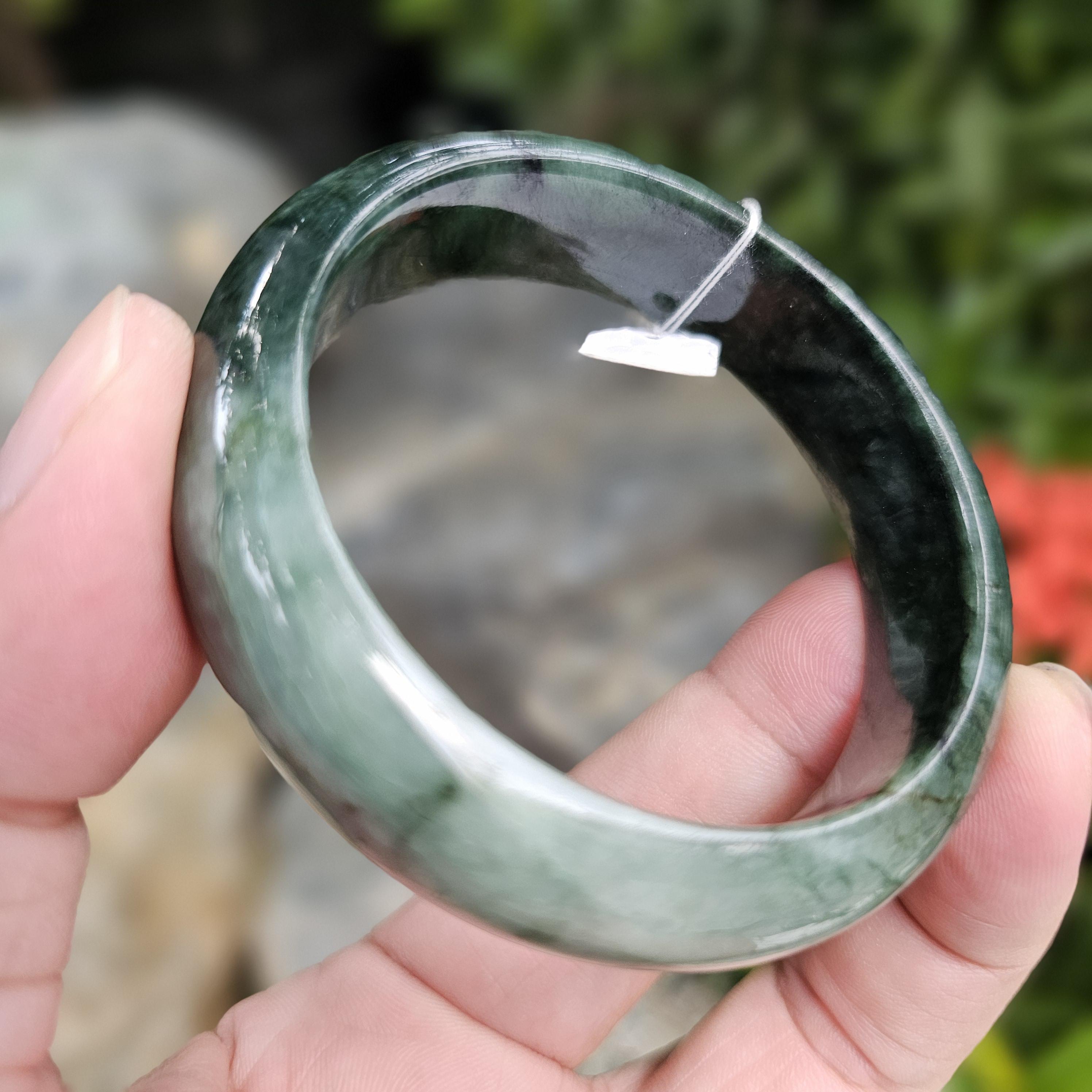 JB6804036 หยก พม่า แท้ Jade กำไลหยก 56.7 มม. (Jadeite bracelet) พม่า (Myanmar)