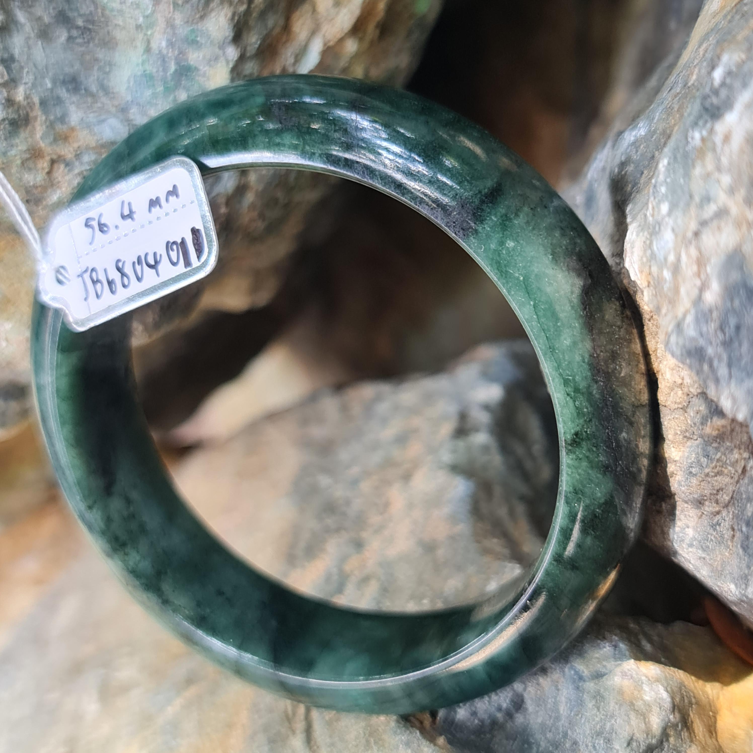 JB6804011 หยก พม่า แท้ Jade กำไลหยก 56.4 มม. (Jadeite bracelet) พม่า (Myanmar)