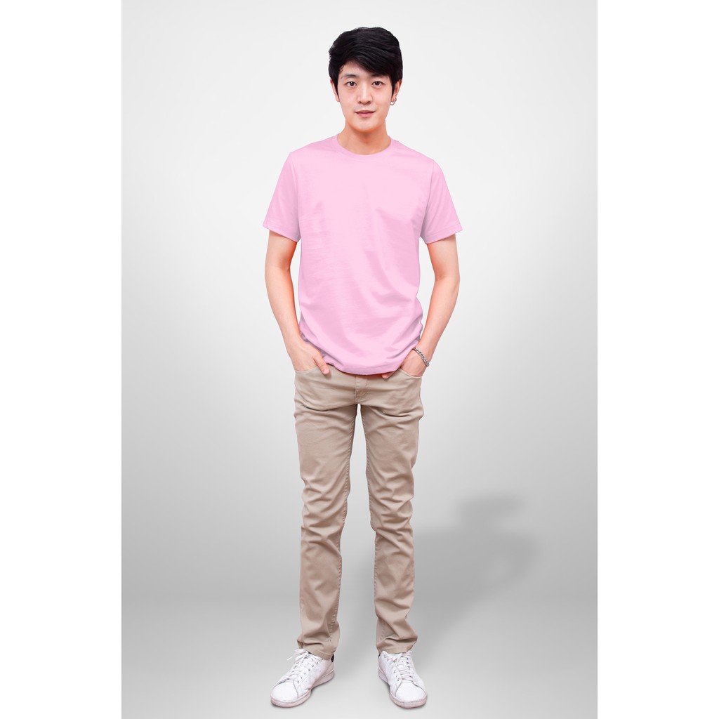 No Problem ์Noproblem ยอดขายNo1 รับประกัน ไม่ย้วย ไม่ยืด ผ้านุ่ม เสื้อยืด สีพื้น เสื้อยืดคอกลม สีชมพู สีชมพู